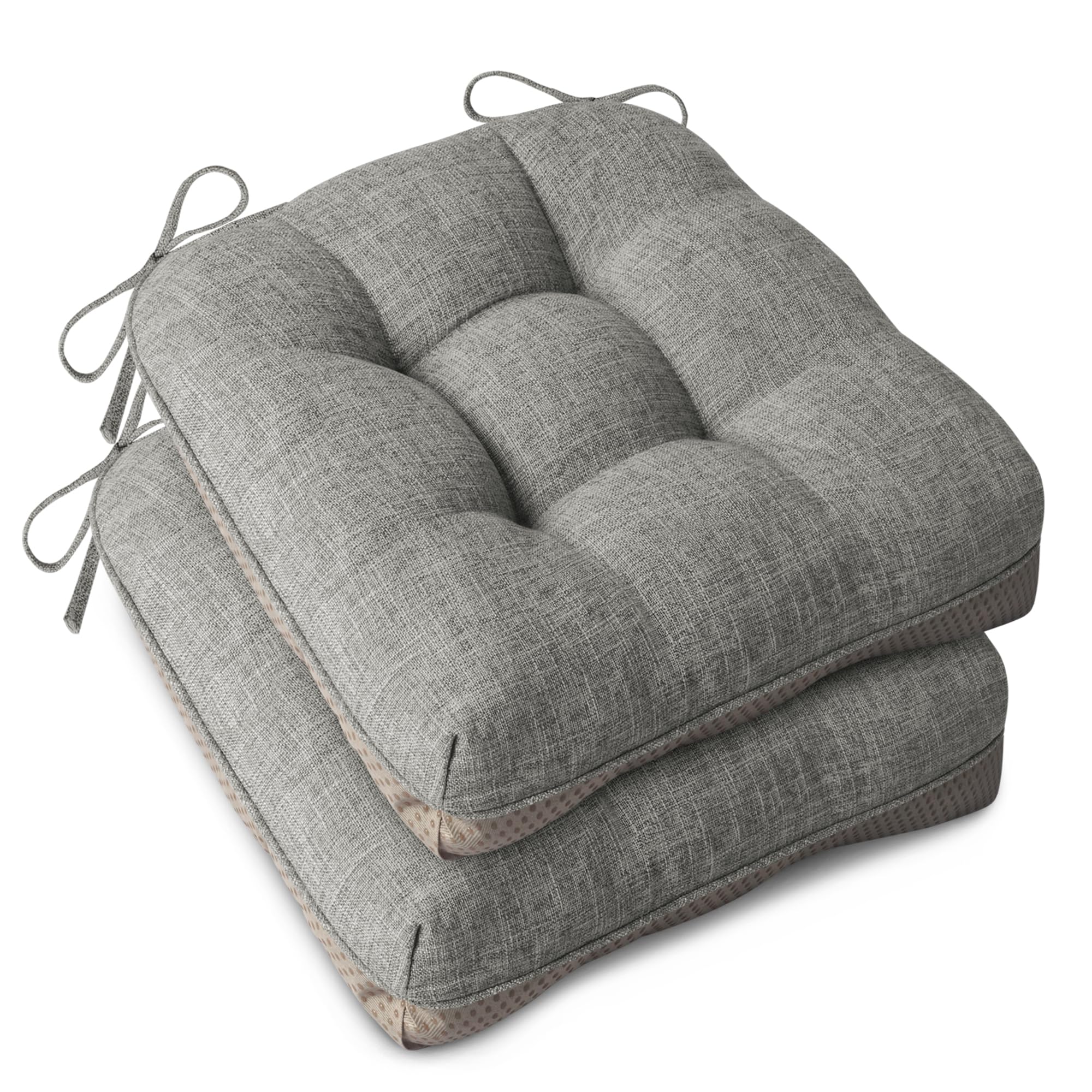 AddGrace Lot de 2 coussins d'assise doux - 40 x 40 cm - Avec rembourrage de qualité supérieure de 10 cm - Pour l'intérieur, la cuisine ou la salle à manger - Gris clair