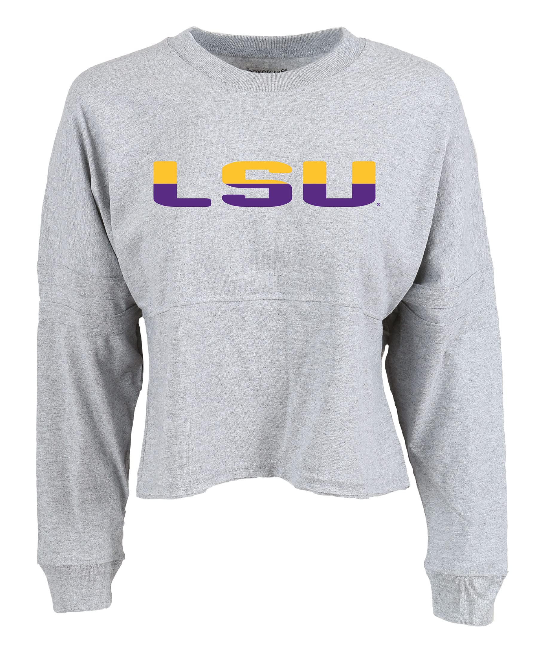 boxercraftWomen's Louisiana State University Cropped Retro Jersey Sweatshirt
