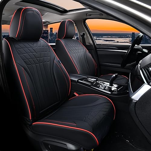 Miniatura 8 de Doogo Funda de asiento para automóviles, fundas de asiento delantero, fundas impermeables para asiento de automóvil, cojín negro para asiento de