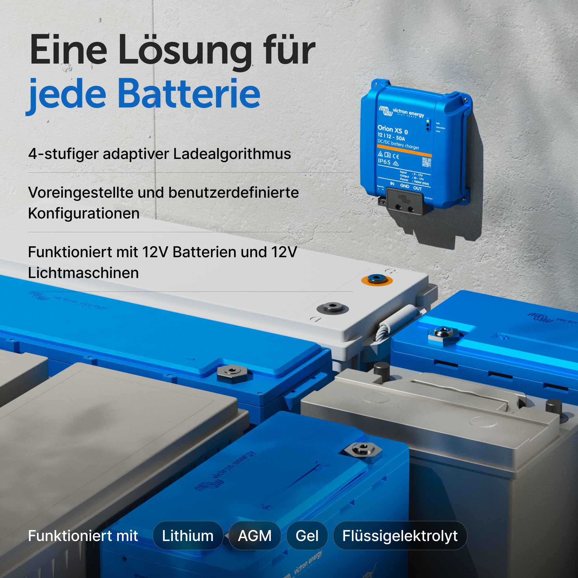 Victron Energy Orion XS Smart DC to DC Ladegerät 12/12 50A (700W) - Erweiterter Batterieschutz
