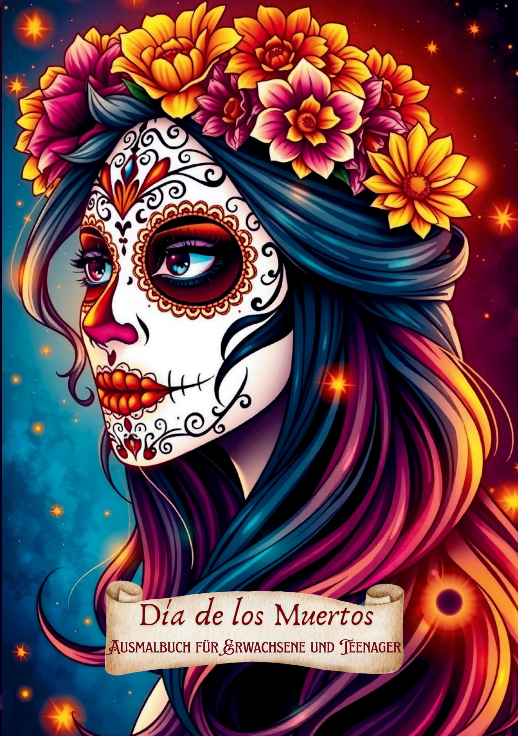 Día de los Muertos: Ausmalbuch für Erwachsene und Teenager