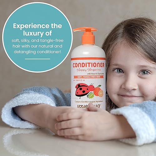 Miniatura 6 de Little Twig Acondicionador, fórmula natural derivada de plantas, mandarina, 17 onzas líquidas.