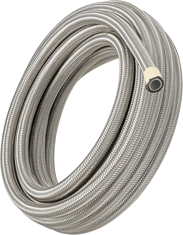 Mangueira de combustível 8AN PTFE EVIL ENERGY trançada em aço inoxidável para E85 – 3,05 m