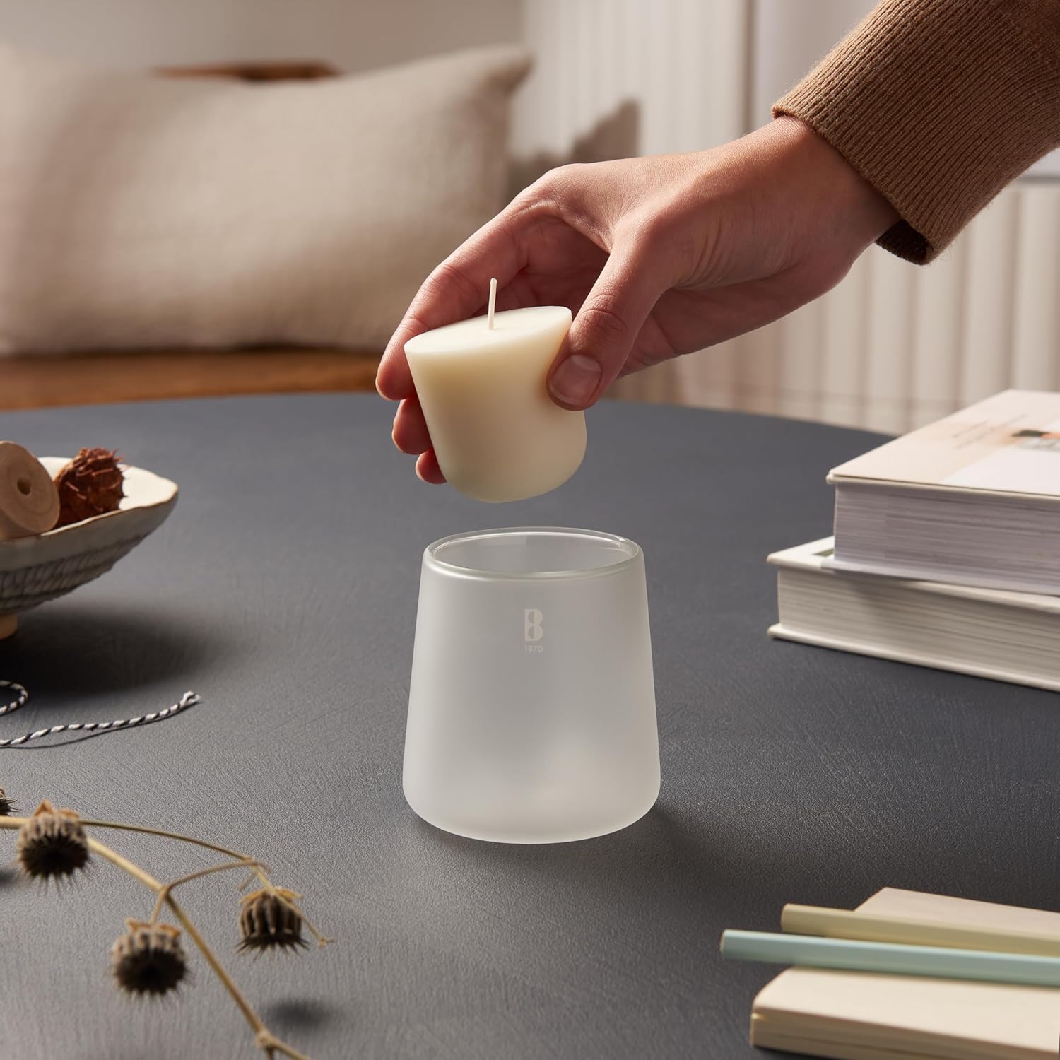 Bolsius - CleanLight Starter Set - Refillable Scented Candle - Holder & 9 Refills - Multiple Fragrances - White - Burn Time 20 Hours - Natural Plant Wax - Sustainable Concept