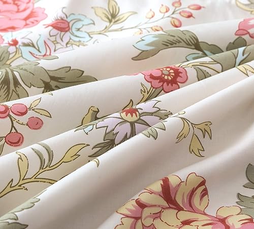 Miniatura 6 de Juego de cama estilo asiático. Funda de edredón floreada de algodón, de árbol de peonía, diseño multicolor.