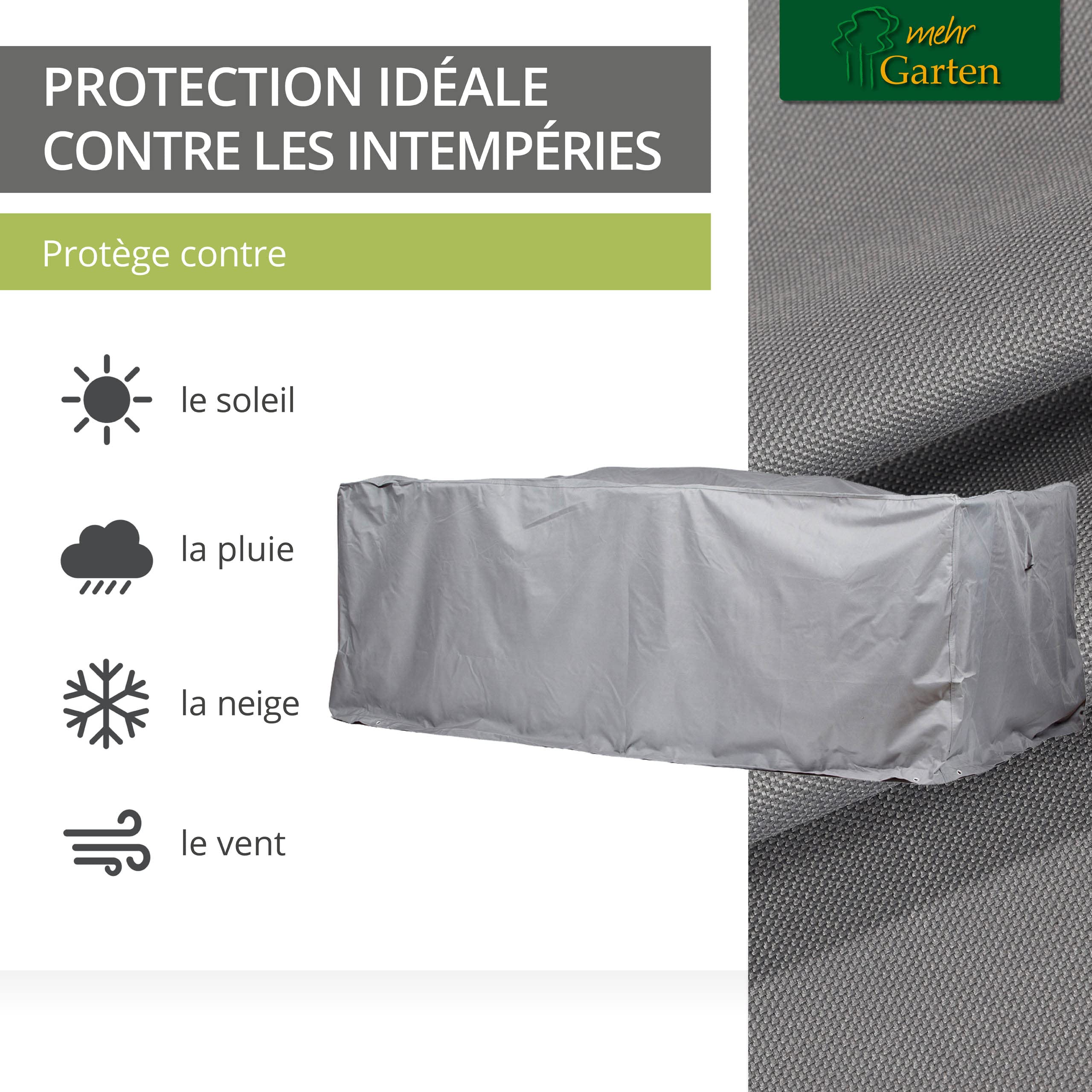 Housse salon de jardin rectangulaire 250x150x94 cm