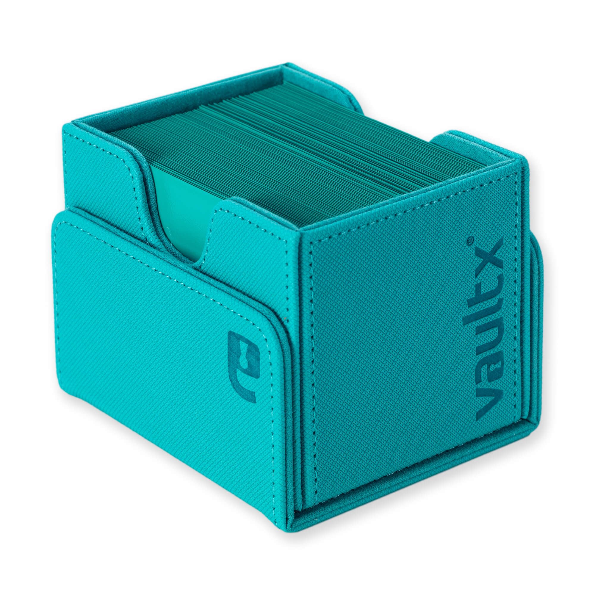 Vault X Caja para Mazo Exo-Tec de Carga Lateral, para 100+ Cartas Coleccionables con Fundas, Tapa Magnética (Verde Azulado)