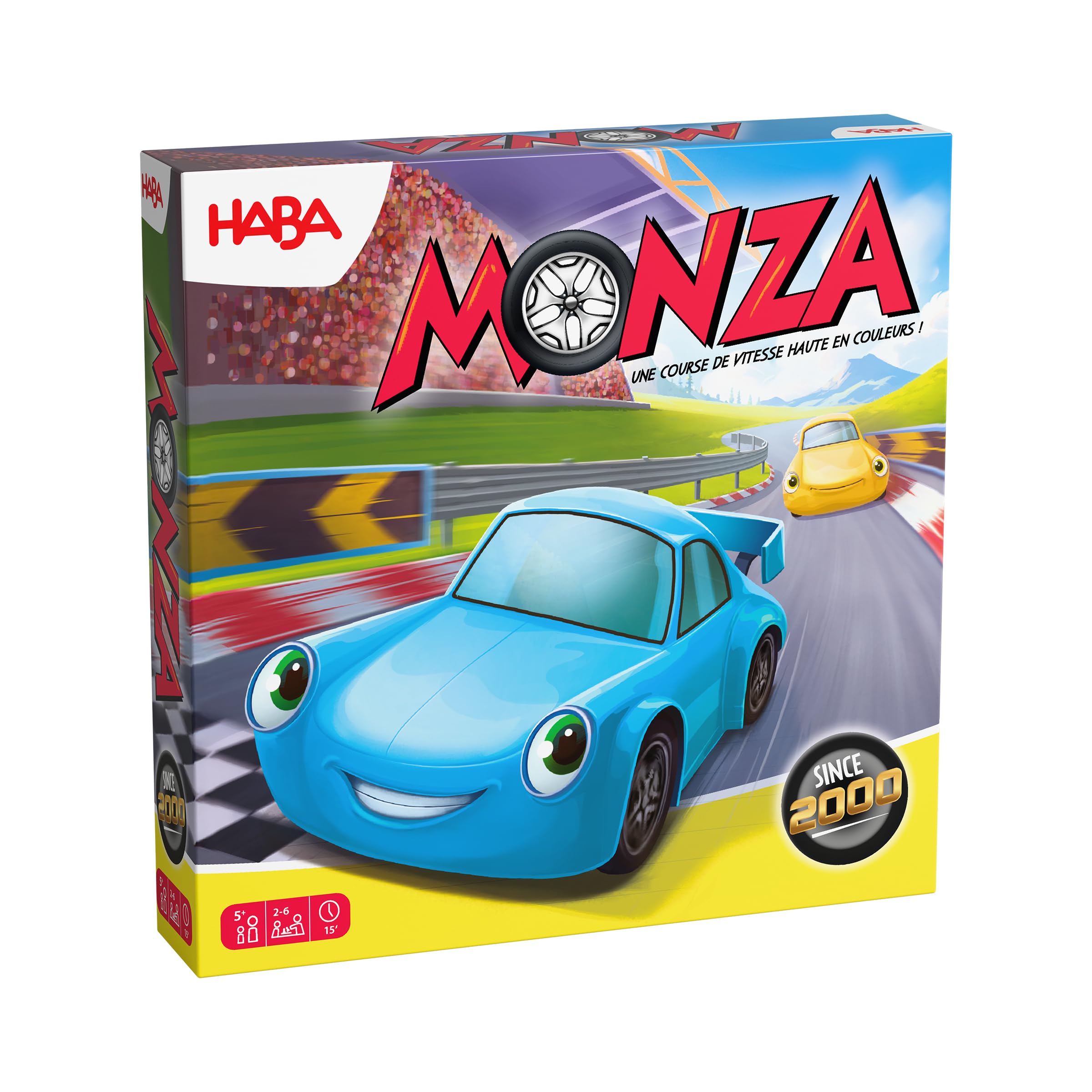 HABA Gra planszowa Monza 2.0 - gra rodzinna, samochód wyścigowy, strategia