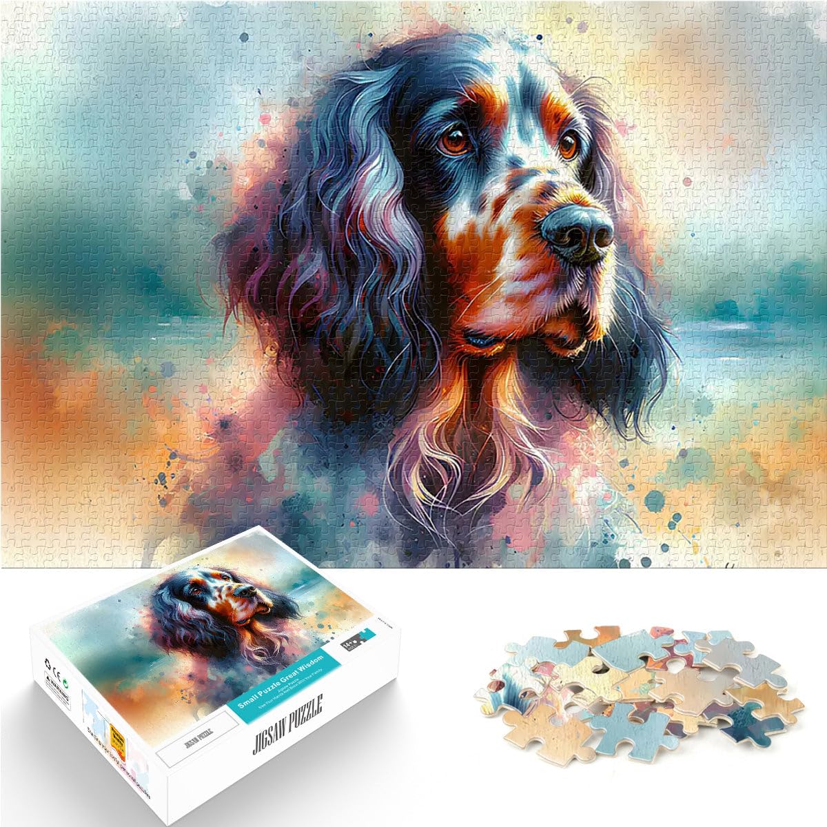 Jigsaw Puzzles for teenagers 1000 Pieces English Setter tricolor Schwierig Schwer Tolle Geschenke und Spielzeuge38x26cm