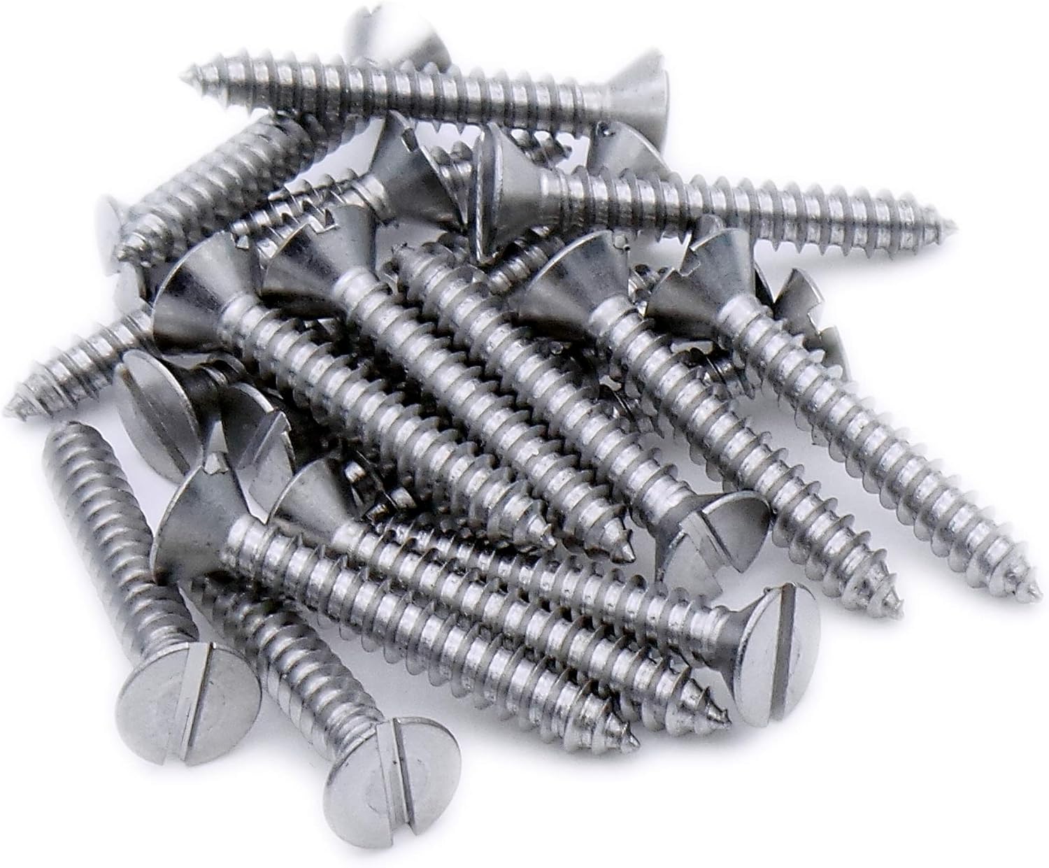 No.7 x 1.25 (3.9mm x 32mm) Slot Countersunk Self-Tapping Screw - Stainless Steel (A2) (Pack of 20), 3.9x32 - A2(20) - Image 4