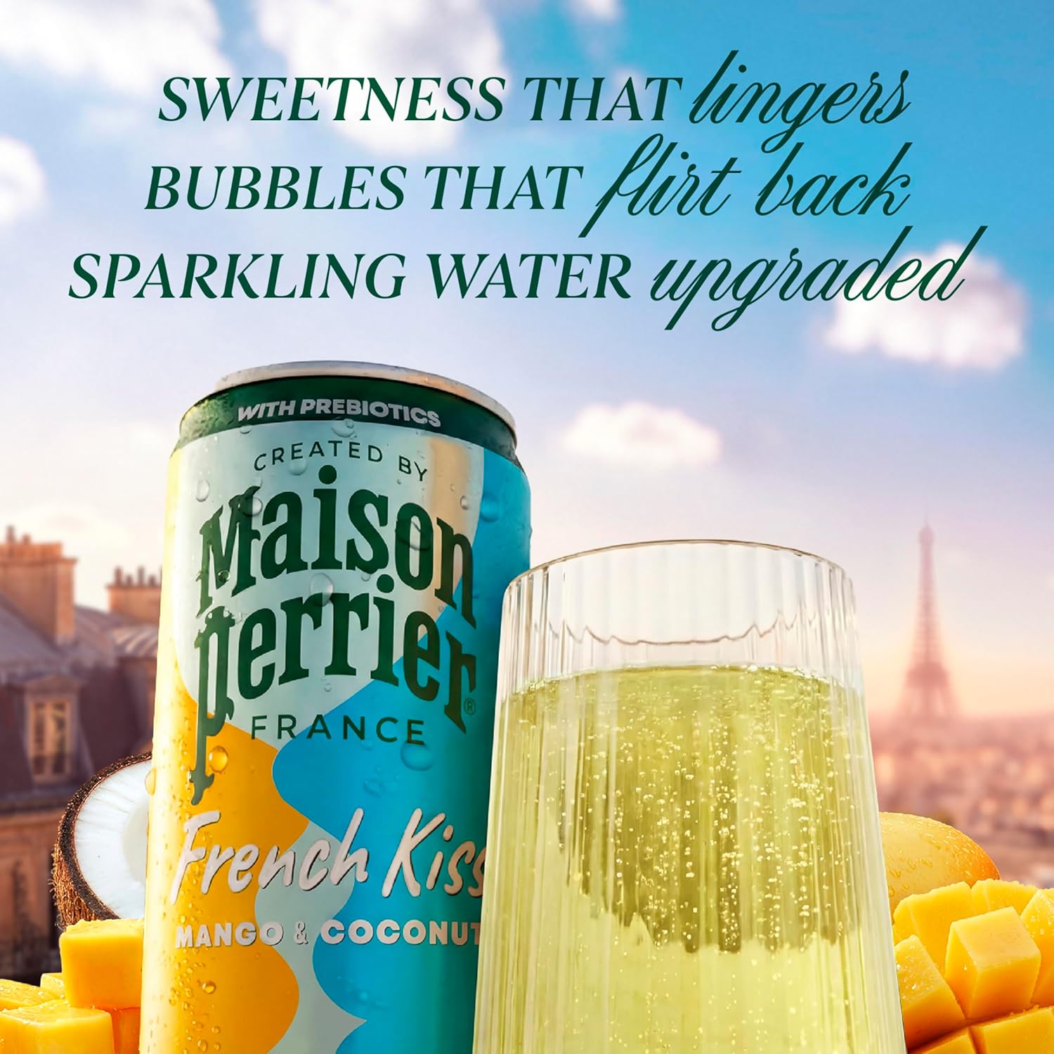 Maison Perrier French Kiss Sweetened Sparkling Juice Beverage, Mango & Coconut Flavors With Real Fruit Juices, 24Pk - Image 4