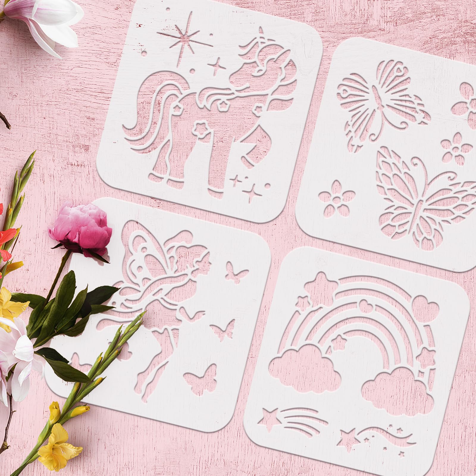 12 Sets DIY-Bogenschablonen – Für Einhörner, Meerjungfrauen, Kronen & Mehr, 25x20cm