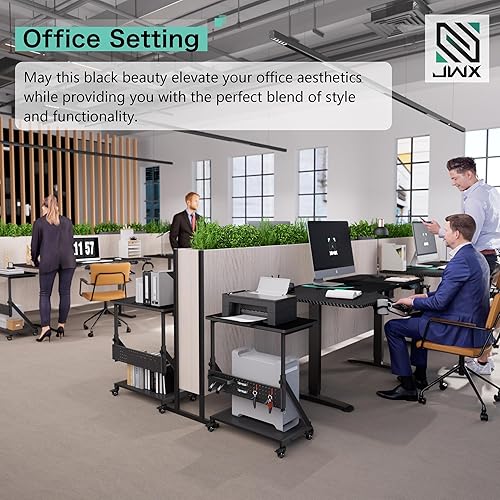 Miniatura 6 de JWX Escritorio ajustable de pie, escritorio eléctrico en forma de L de 63 pulgadas para juegos con ruedas de bloqueo, soporte para tazas, gancho
