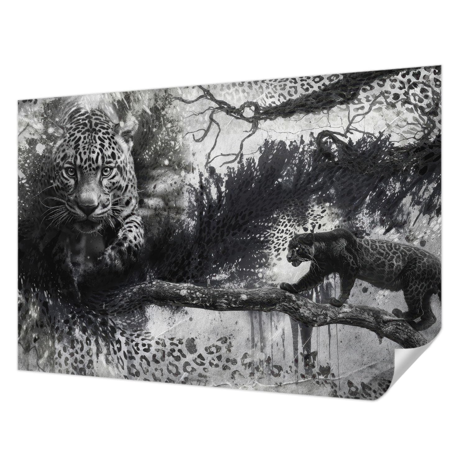 Papier peint adhésif de haute qualité motif léopards abstraits Tulup