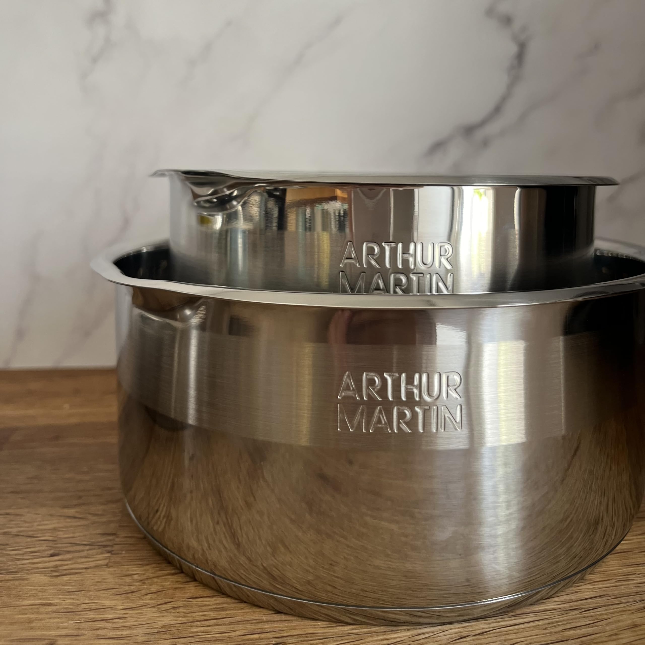 Arthur Martin - Batterie de Cuisine 10 Pièces en Inox avec Poêles et Casseroles, Tous Feux dont Induction, Couleur Noir