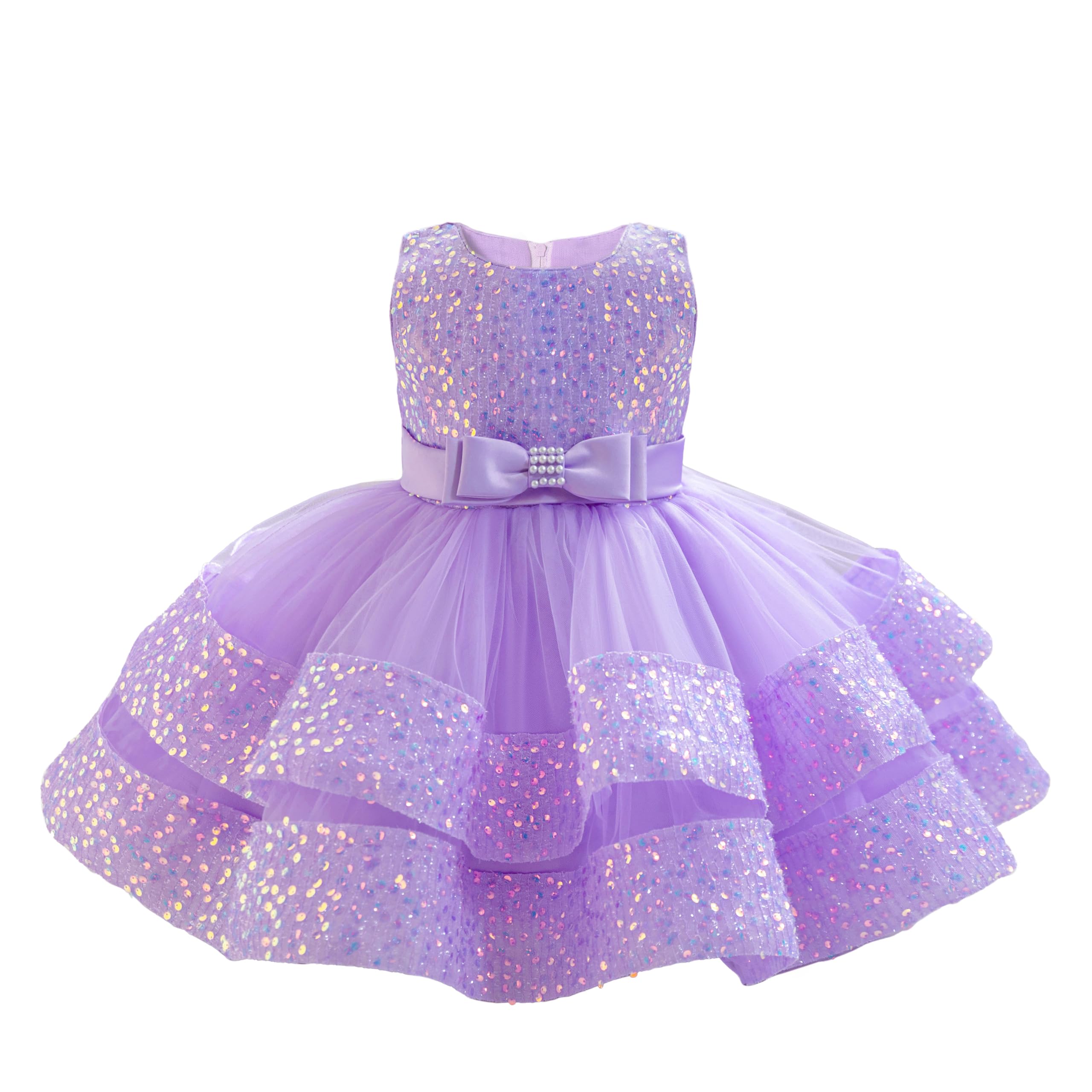 Miipat Vestidos Bebés Niña de Tul con Lentejuelas Sin Mangas Vestido de Princesa de Fiesta para Niñas Pequeñas Formal de Niñas para Cumpleaños Bodas Ropa