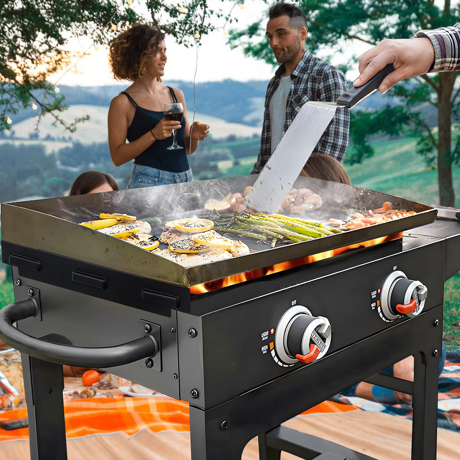 Keten Wind Guard For 36 Inch Blackstone Griddle, 2-in-1 Side Guard