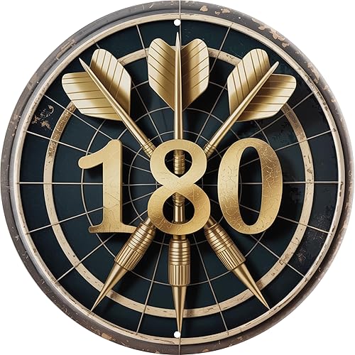 CSWLJS Letrero de metal retro para decoración de habitación, diseño de flechas 180, decoración de pared vintage, 8 x 8 pulgadas, decoración del hogar