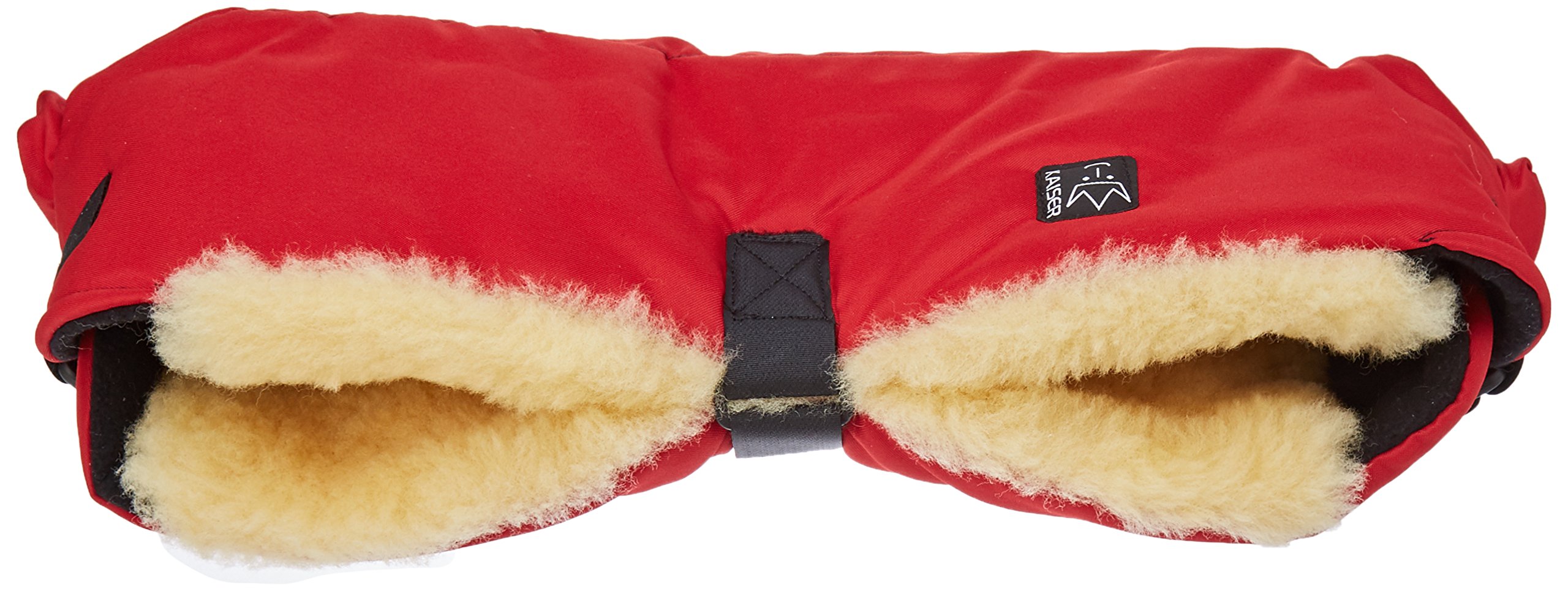 Kaiser Big Double - Calentador de manos para carrito, interior de borreguito artificial (no contiene lana) rojo