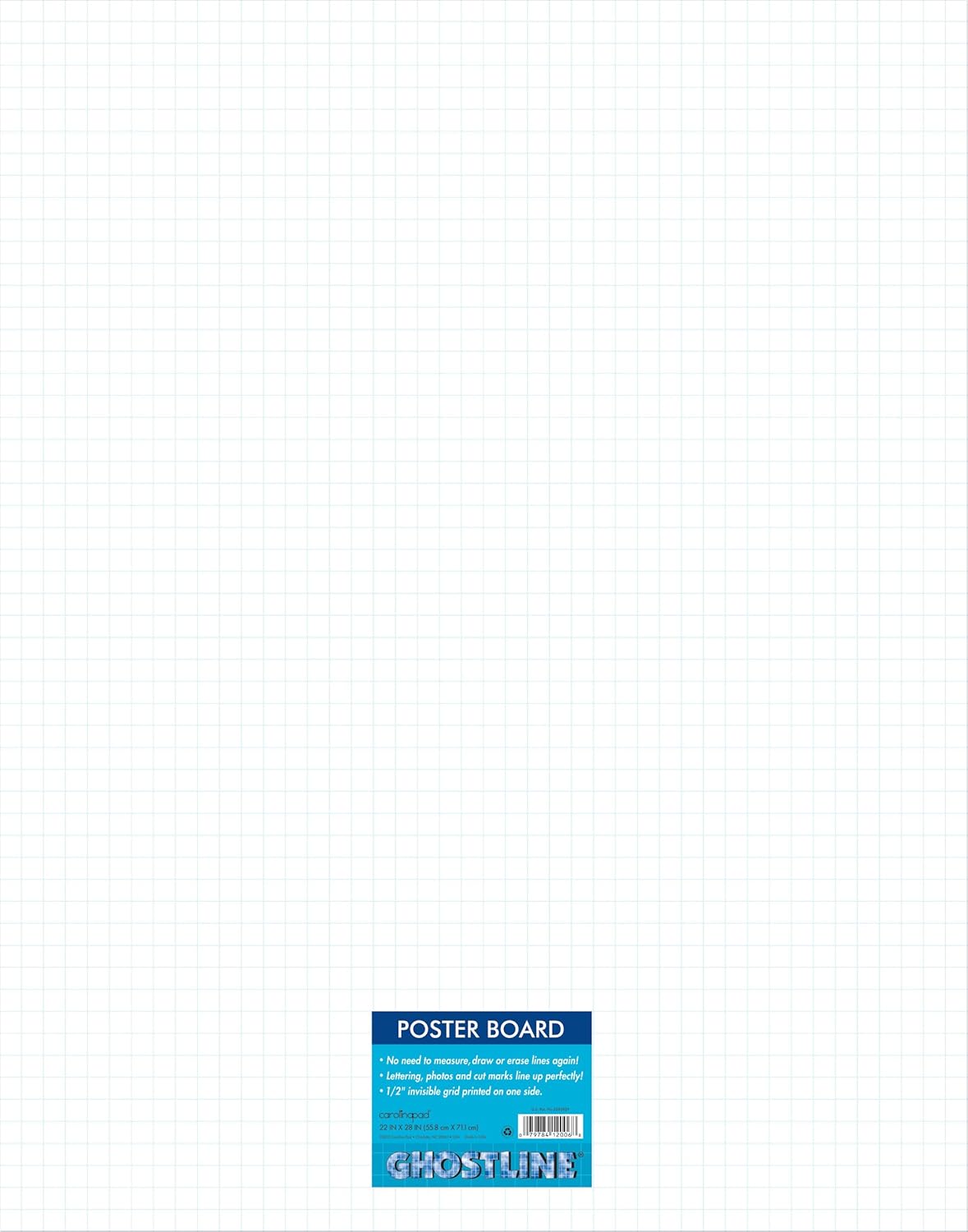 Ghostline Premium Poster Board, 22" x 28", 18pt, White, 25 Sheets