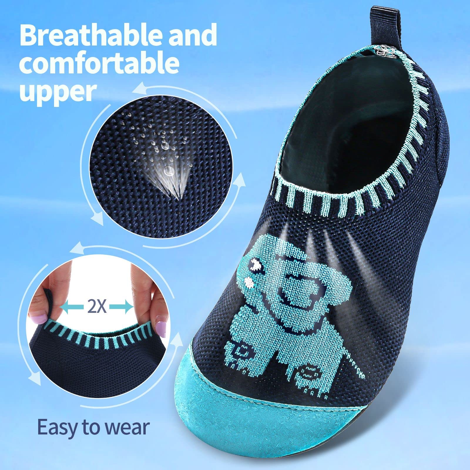 WateLves Pantofole per Bambini Unisex Scarpe a Magli Antiscivolo Ciabatte da Casa per danno la sensazione di camminare a piedi nudi Antiscivolo & Leggero