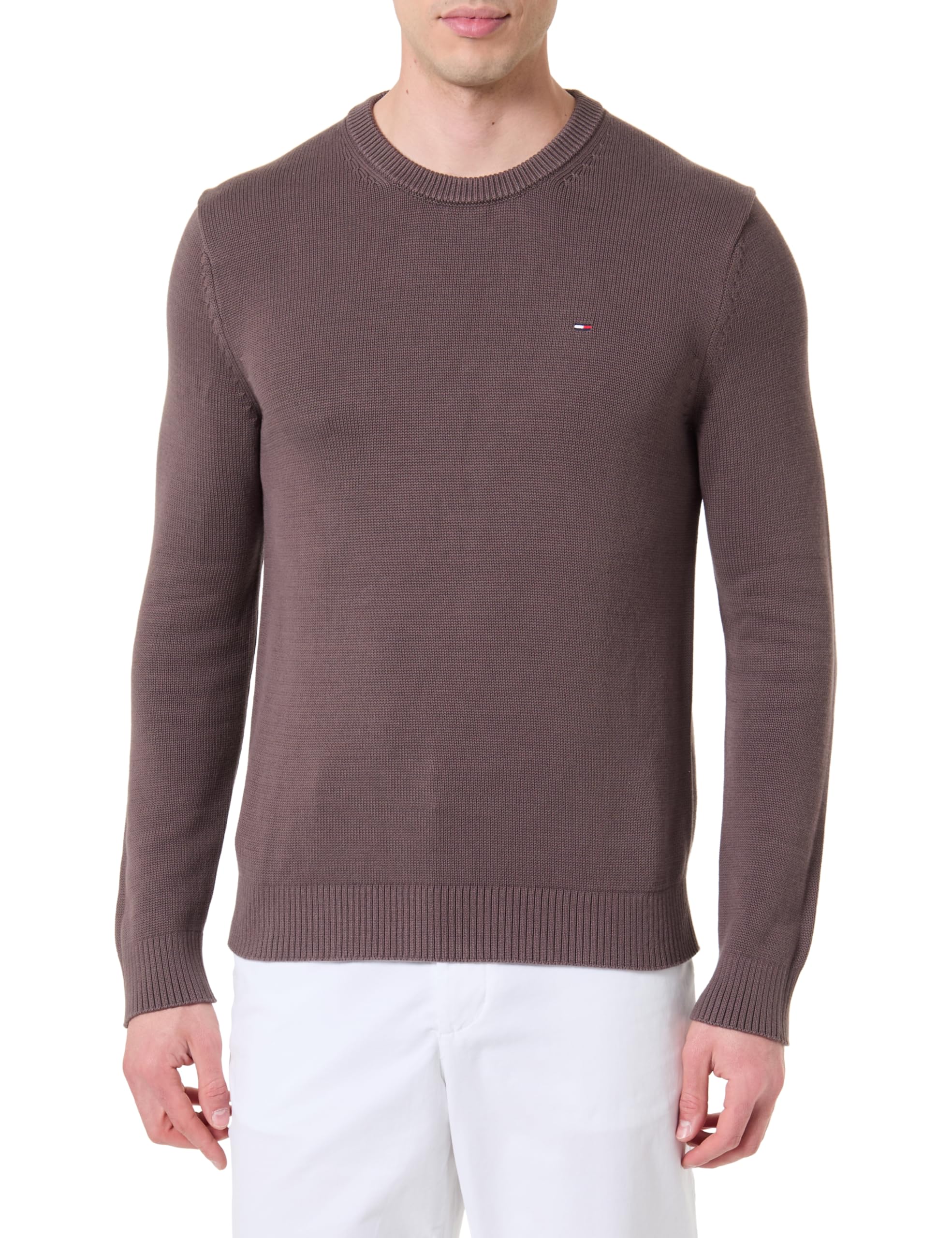Tommy Jeans Men's TJM Slim Ess Sweater Ext Dm0Dm21787 Pullover, Brown (Black Walnut), L