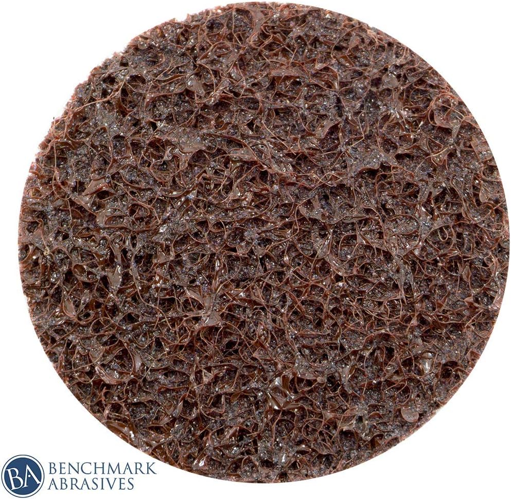 Benchmark Abrasives 2" Quick Change Nylon Surface Conditioning Discs for Sanding Polishing Paint Removal with Male R-Type Backing Use with Die Grinder - (50 Pack)(Medium)