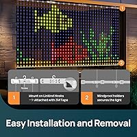 Vista 8 de Linkind Luces de cortina inteligentes: control de aplicación, pantalla GIF con patrón AI, funciona con Alexa Google Home, 400 luces LED que cambian