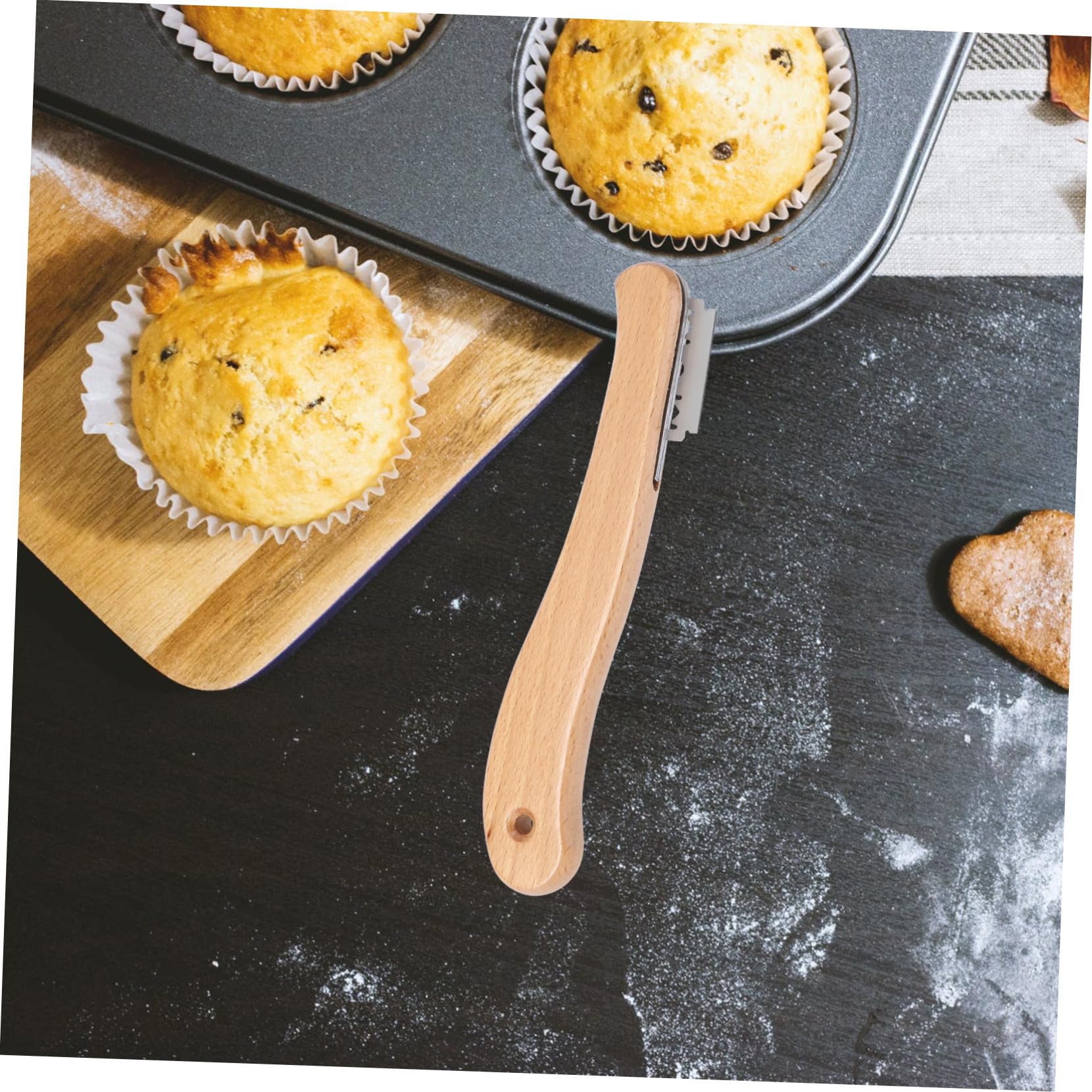 Healifty Couteau à Pain Courbé 304 Acier Inoxydable Avec Manche En Bois, Lame Remplaçable 5 Pièces, Trancheuse Pâtisserie Pour Découpe Précise, Outil La Cuisine Professionnel Pour Pain Et Gâteau