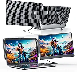 Laptomo Extensor De Monitor Para Laptop 14'' Fhd 1080P Ips Duplo Portátil Laptops 13" A 17", Plug And Play Compatível Com Windows, Switch E Ps5