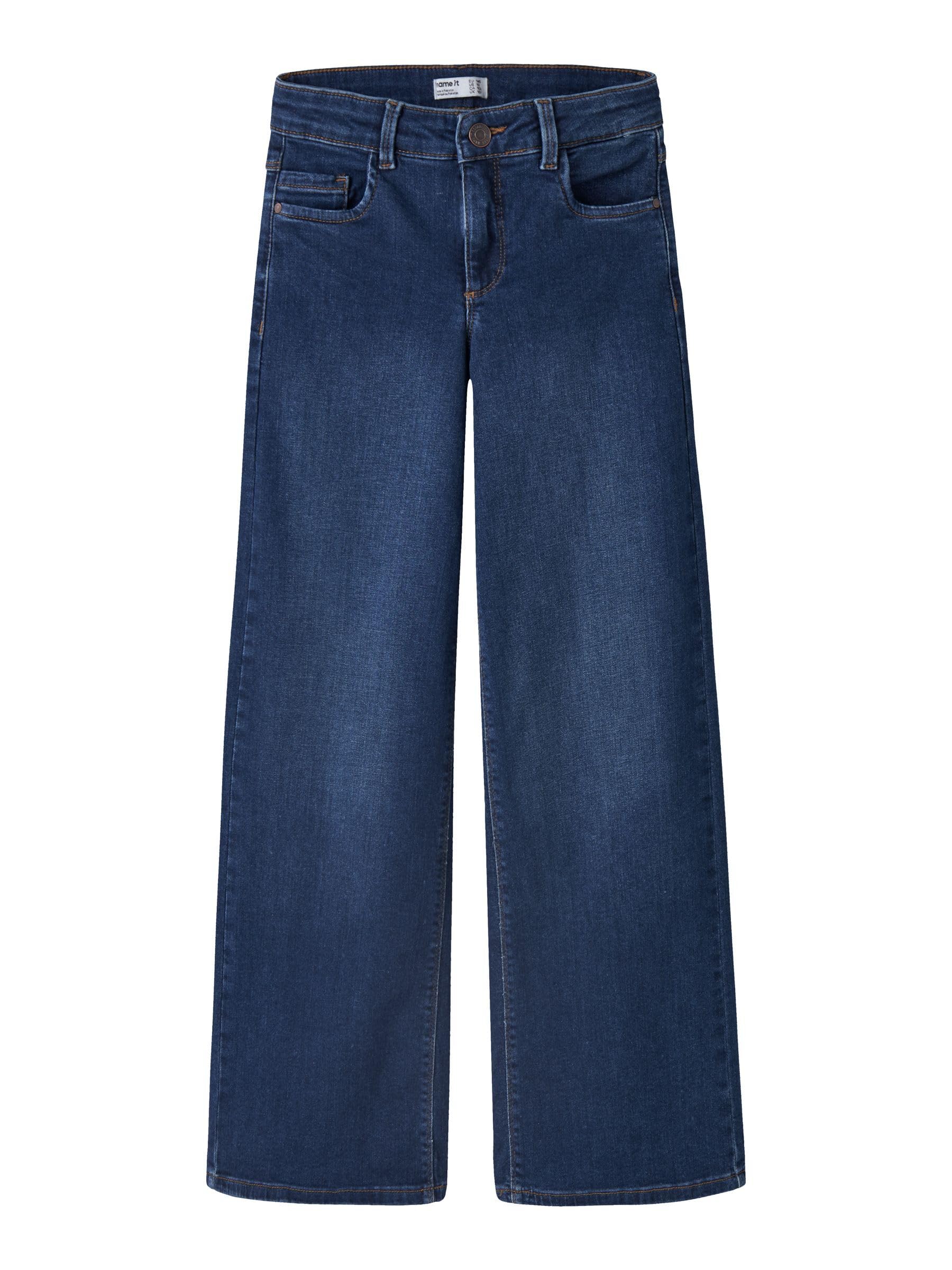 NAME IT Nkfpolly X-Wide Jeans 3057-Fr Noos, Dark Denim Blue, 164