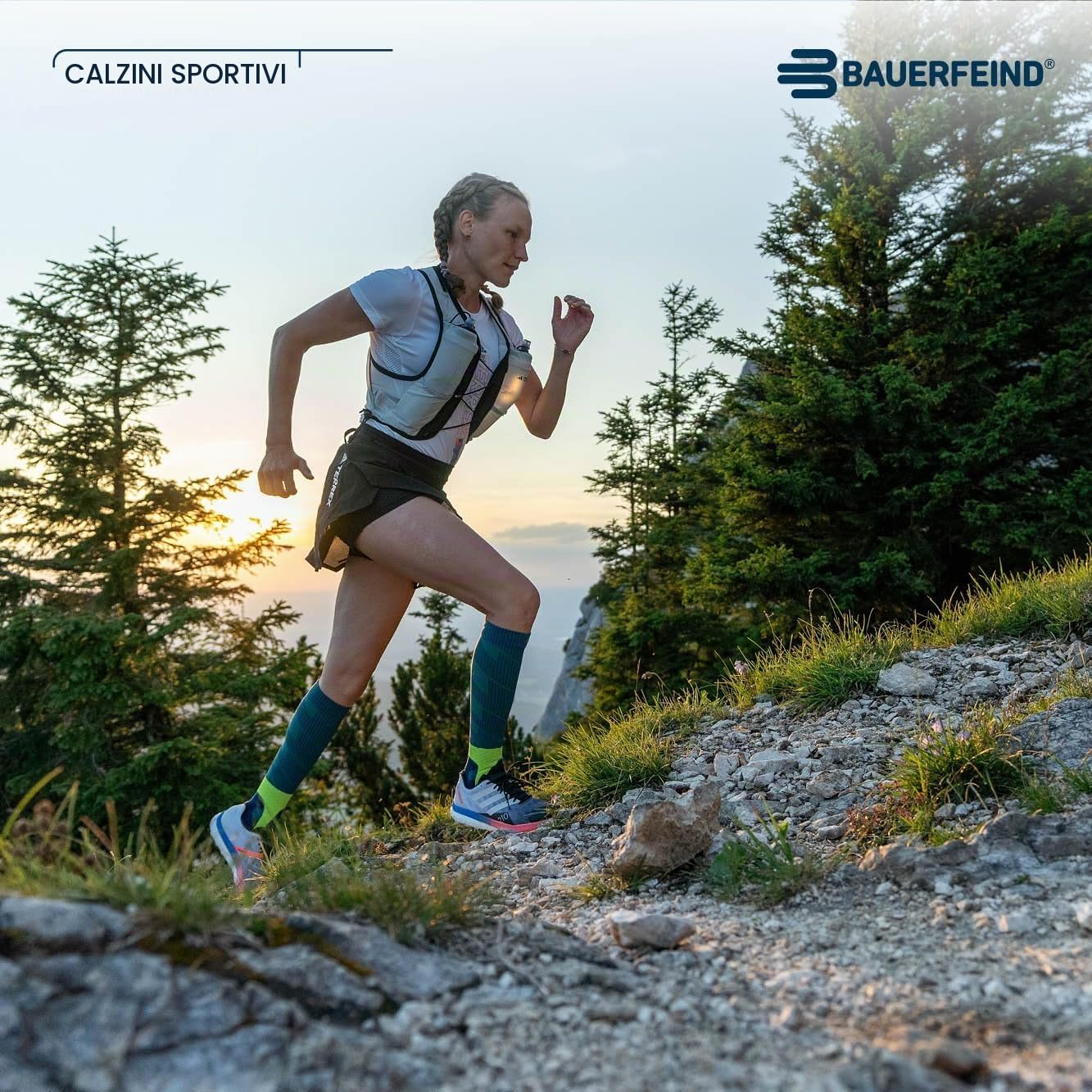 Bauerfeind Calzini da trail running "Trail Run Compression Socks"