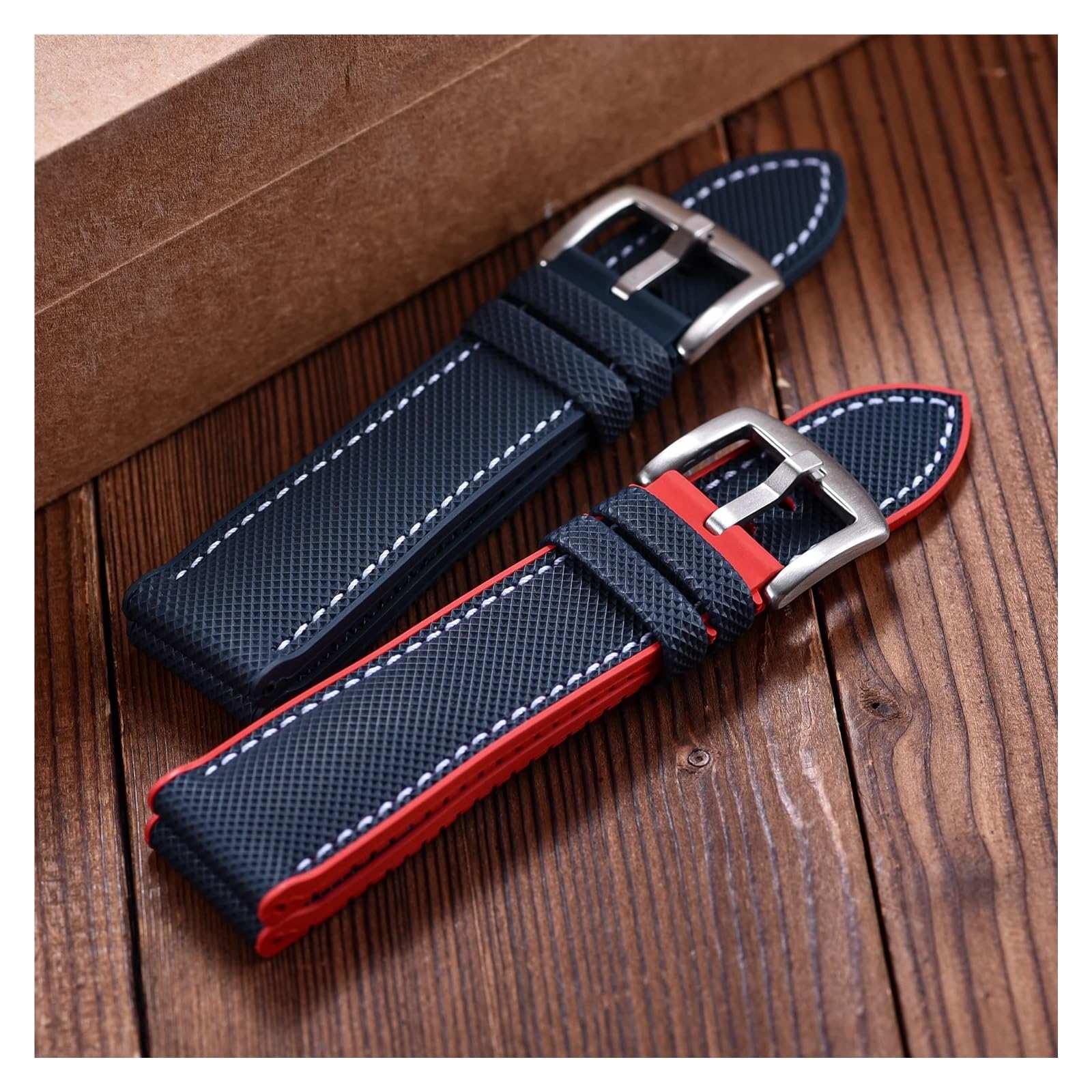 Cinturino Per Orologio In Pelle E Tela Per Compatibile Con Varie Marche | Cinturino in pelle FKM in tela per vele, vestibilità precisa (nero)