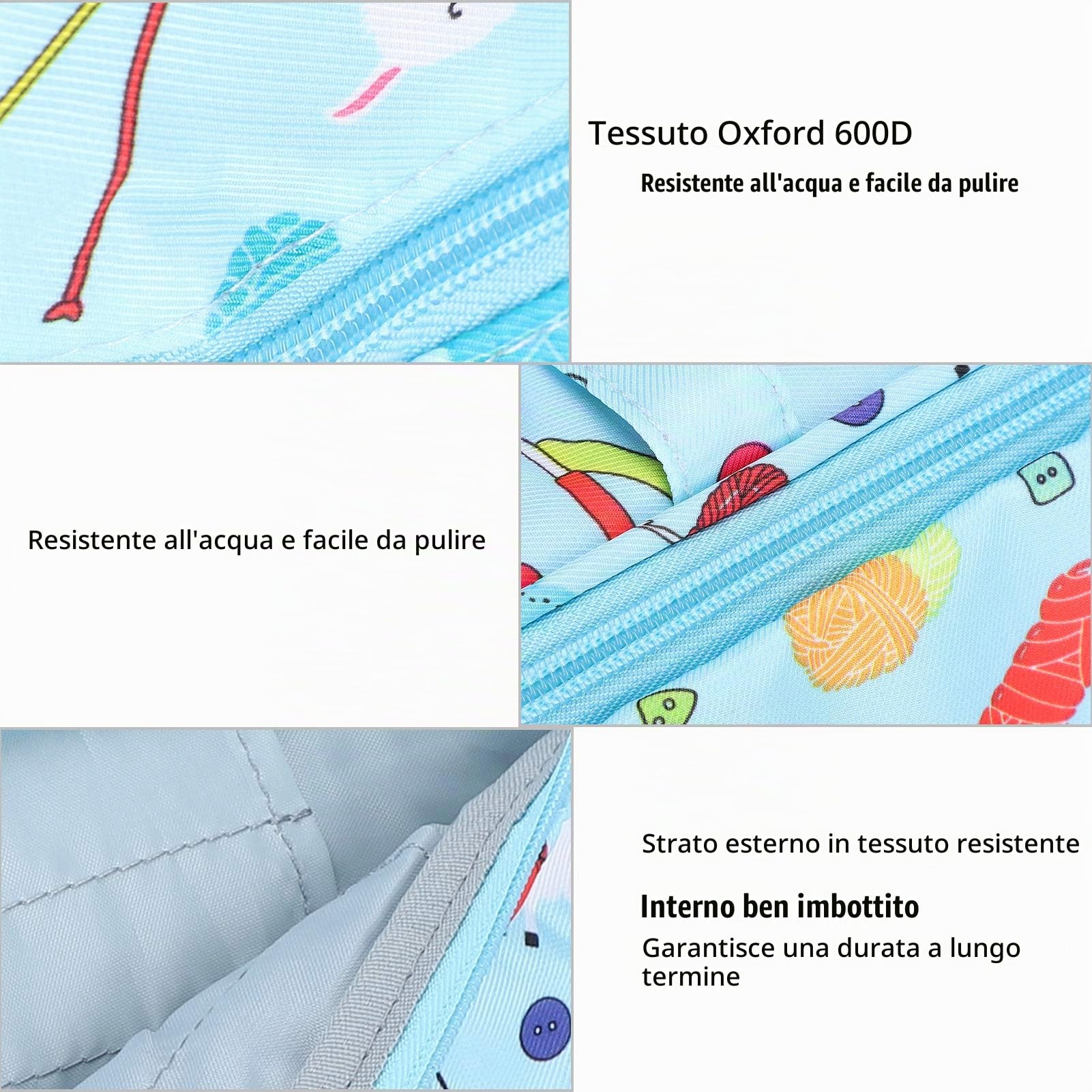 Tyenaza Borsa per Lavori a Maglia, Borsa per Riporre i Filati, Borsa a Punto Croce, Borsa per la Conservazione del Filato, Ferri da Maglia, Uncinetti e Altri Accessori, Large