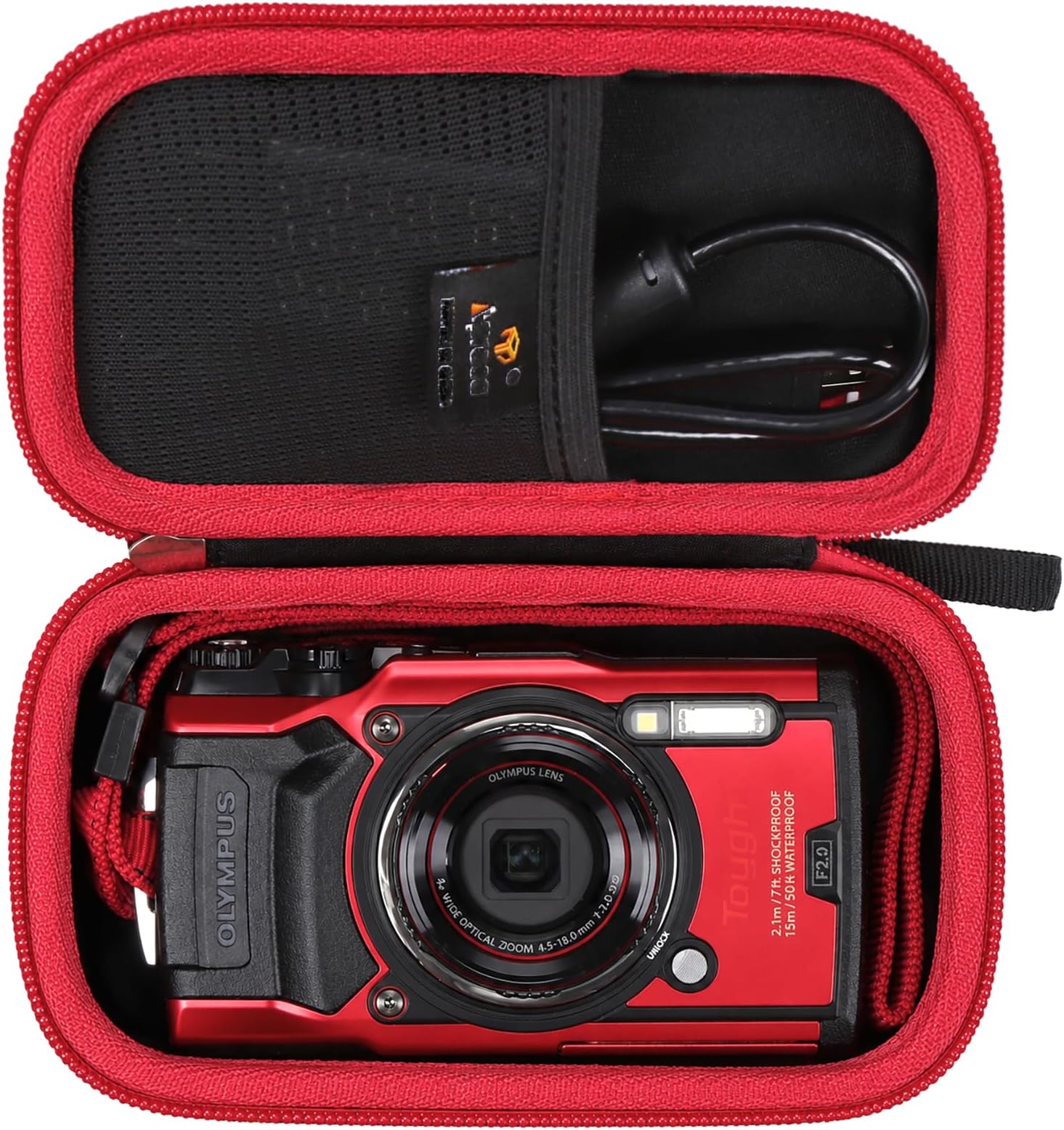 Camera Case Compatible with OM SYSTEM Olympus Tough TG-7 / TG-6 Digital Camera, Portable Storage Bag for Camera and Accessories (Case Only)