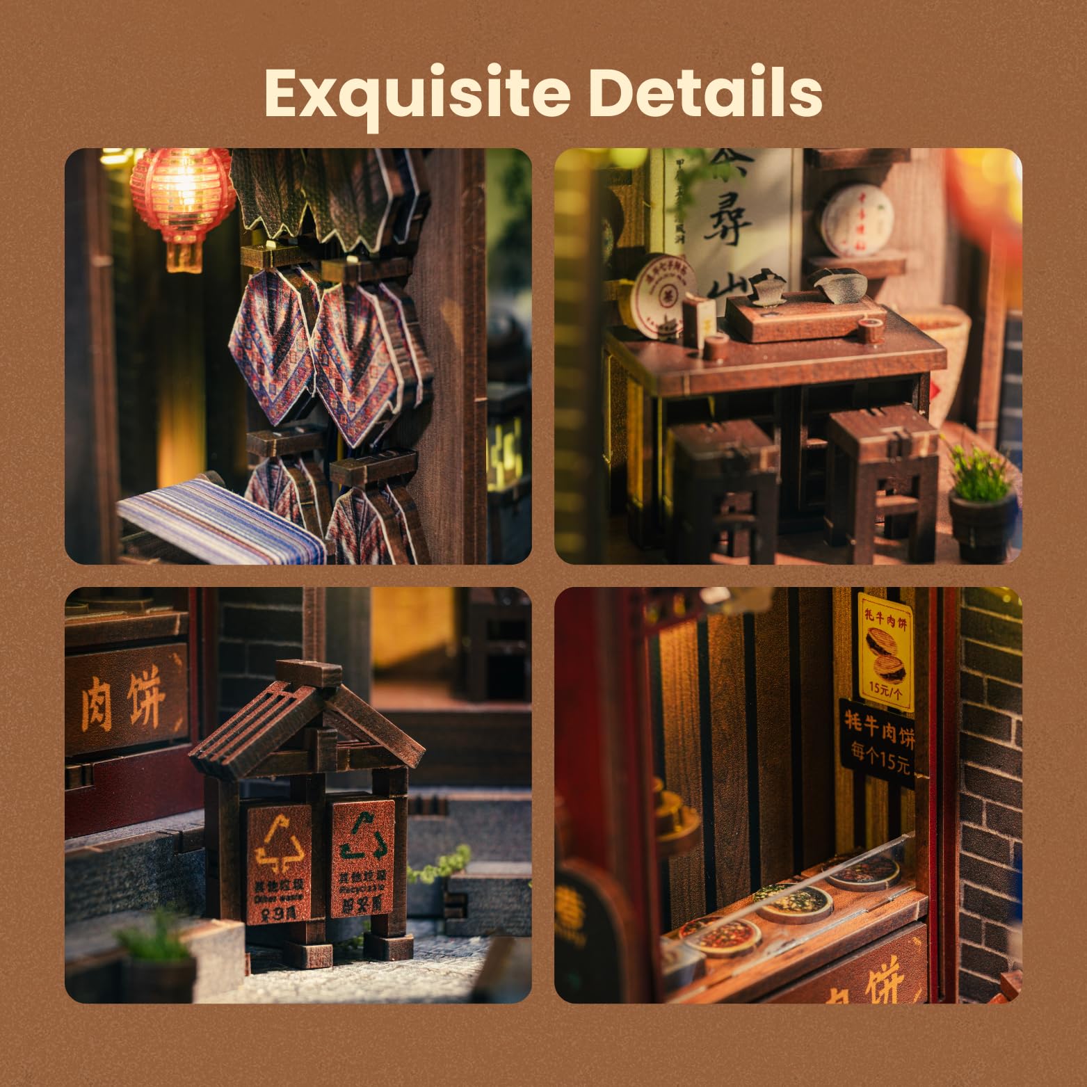 Anavrin Lijiang - Kit per angolo libro in legno 3D fai da te, per adulti, adolescenti e amanti dei libri, decorazione per libreria, regalo creativo per familiari, amici e anziani