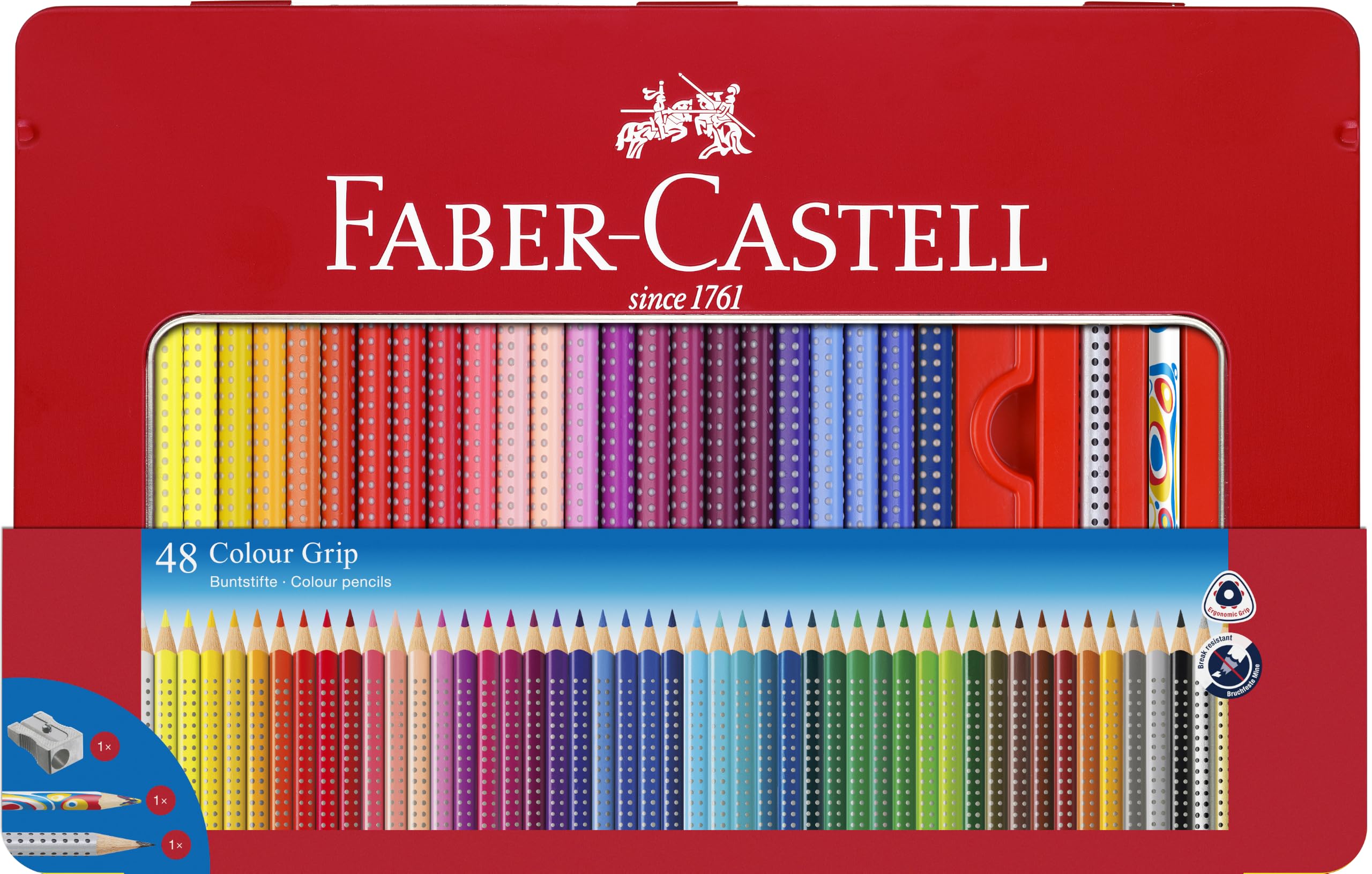 FABER-CASTELL - Set de lápices de colores Colour Grip de 48 unidades