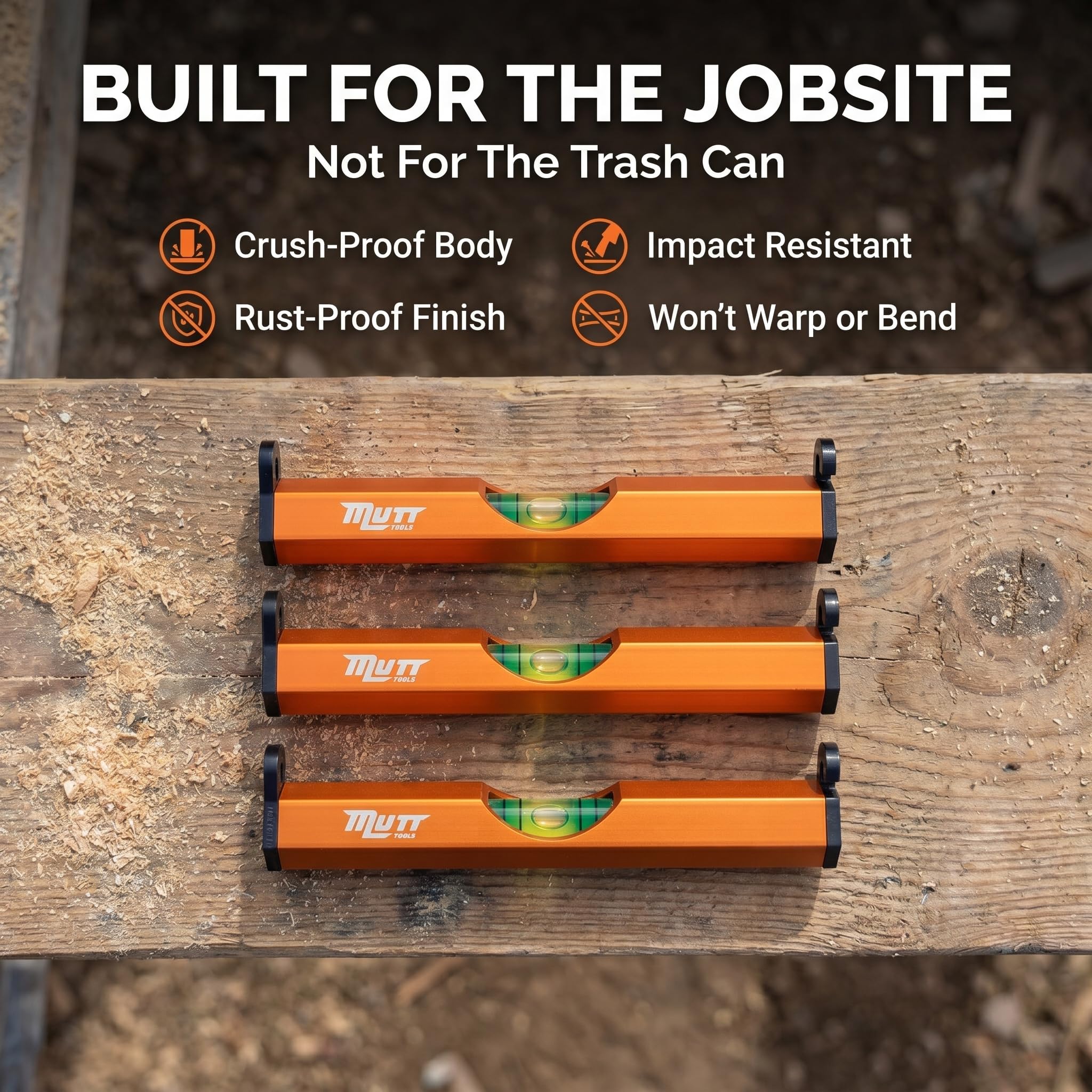 Mutt Tools 3 Inch Level - String Line Level -3