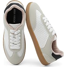 JENN ARDOR Low Top Sneakers for Women Lace-up Fashion Tennis Shoes Casual Slip On Sneaker Padded Non Slip Footwear for Work, Walking, Everyday Wear
