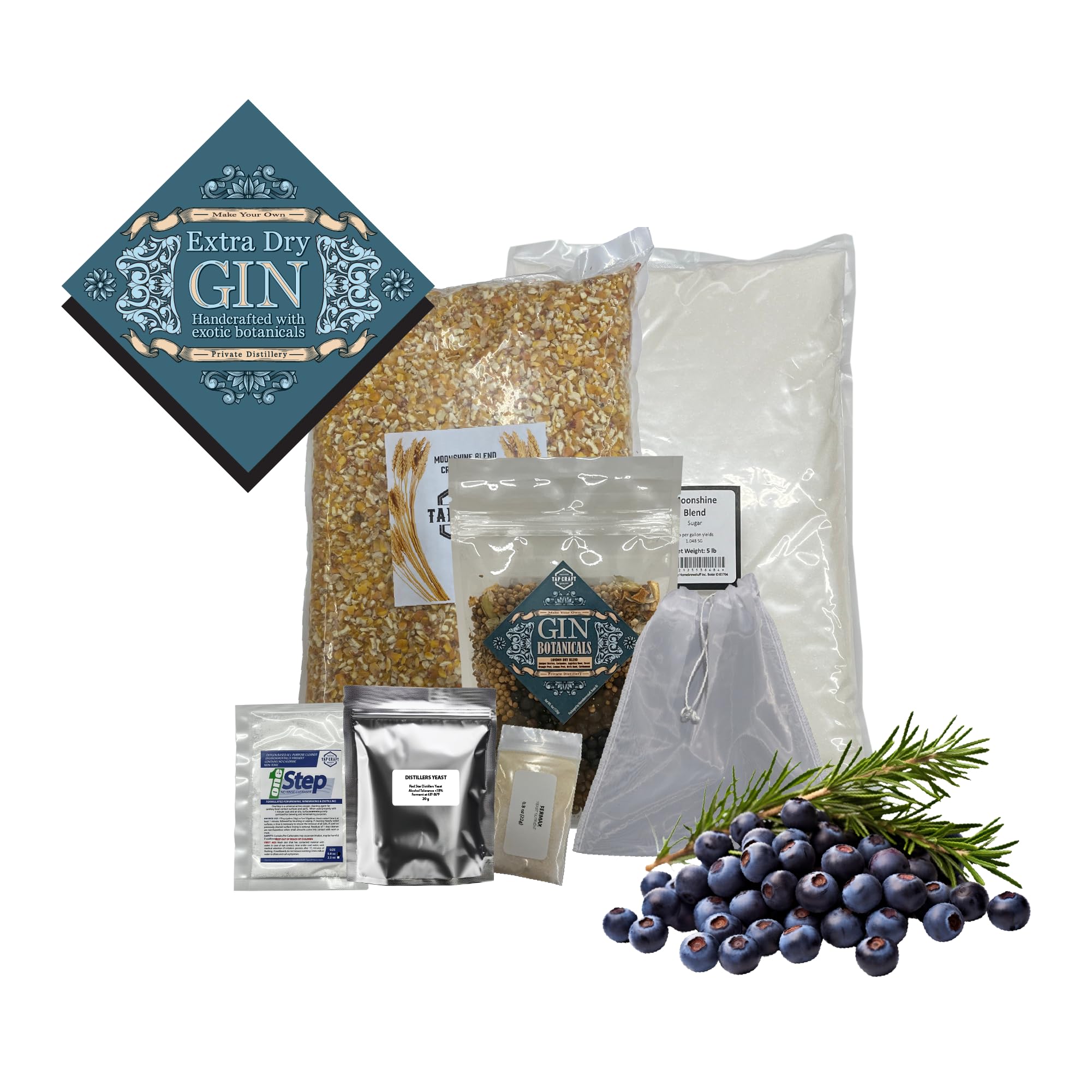 Tapcraft - Gin Recipe Mash Kit - Make Your Own Gin at Home - Great Gift Ideas - Gifts fo Him - Gifts for Dad
