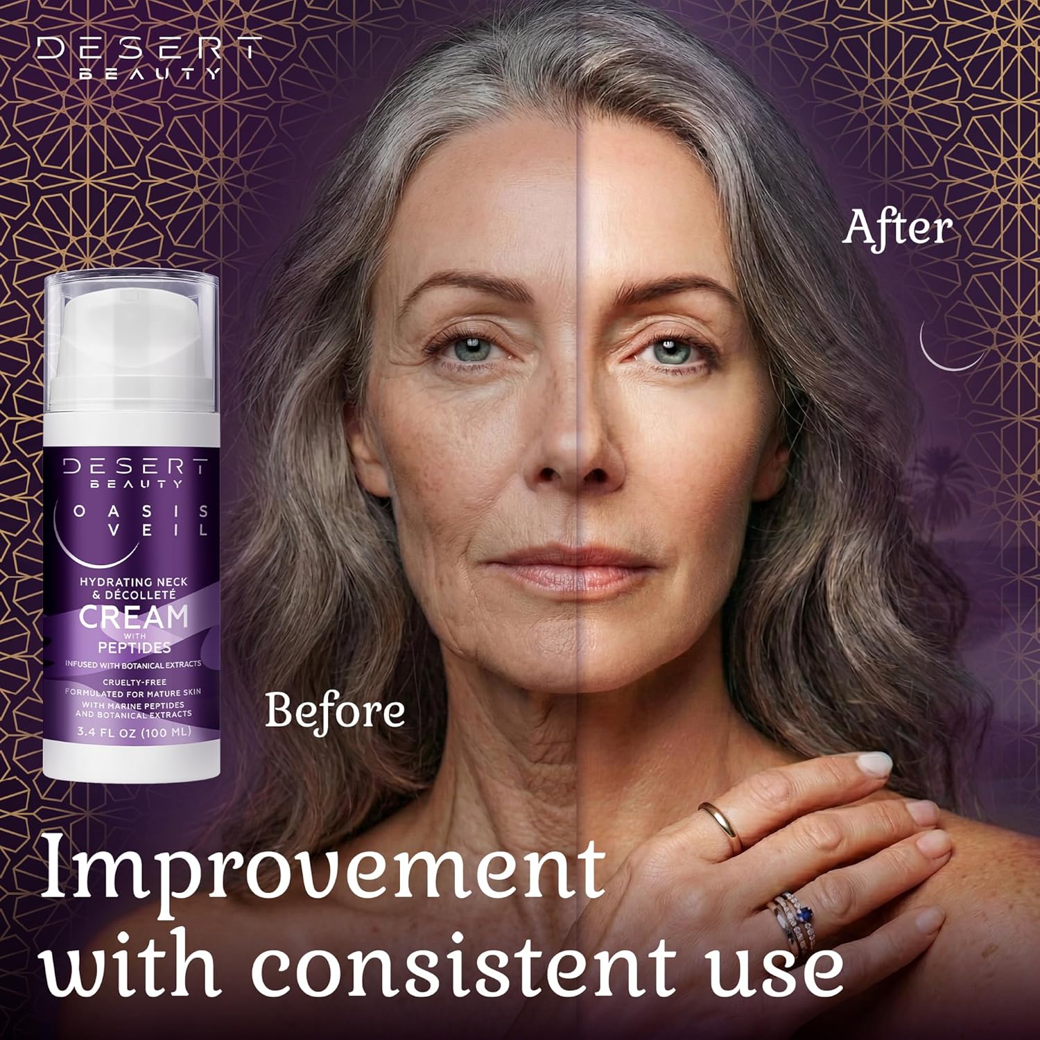 Neck and Decollete Firming Cream for Women - Neck Firming and Tightening Cream with Advanced Stem Cell, Peptides, Collagen & Hyaluronic Acid for Skin Tightening and Lifting, 3.38 fl oz - Image 3