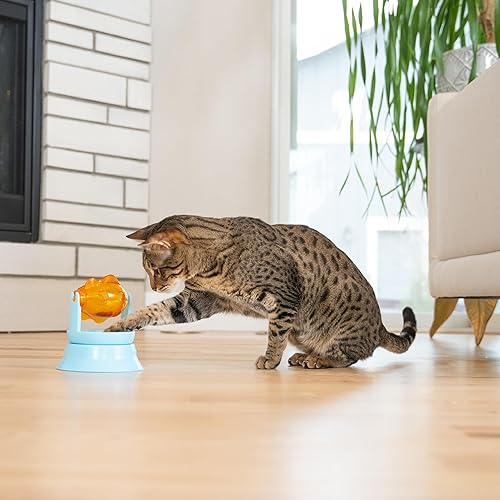 Miniatura 7 de Catstages 2-in-1 Spinning Fish Treat Dispenser Cat Toy, Interactive Puzzle Feeder & Cat Ball Track Add-On, Blue