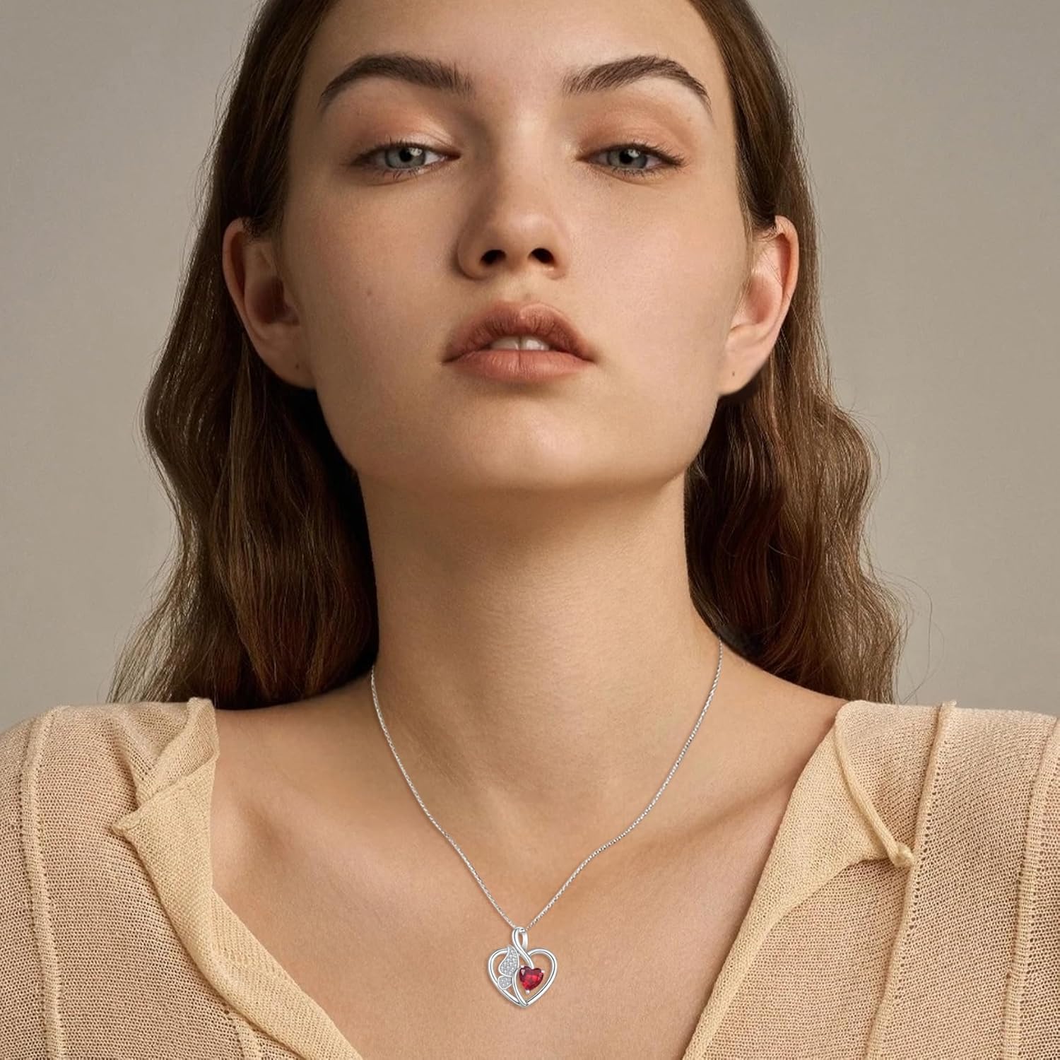 Butterfly Necklace 925 Sterling Silver Love Heart Pendant Necklace Birthstone Jewelry for Women - Image 3