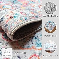 Vista 93 de Vintage Bohemian Entry Rug, 2x3 Small Entryway Rug Boho Kitchen Rugs Non-Slip Washable Indoor Door Mat, Distressed Floral Soft Accent Throw Rugs for