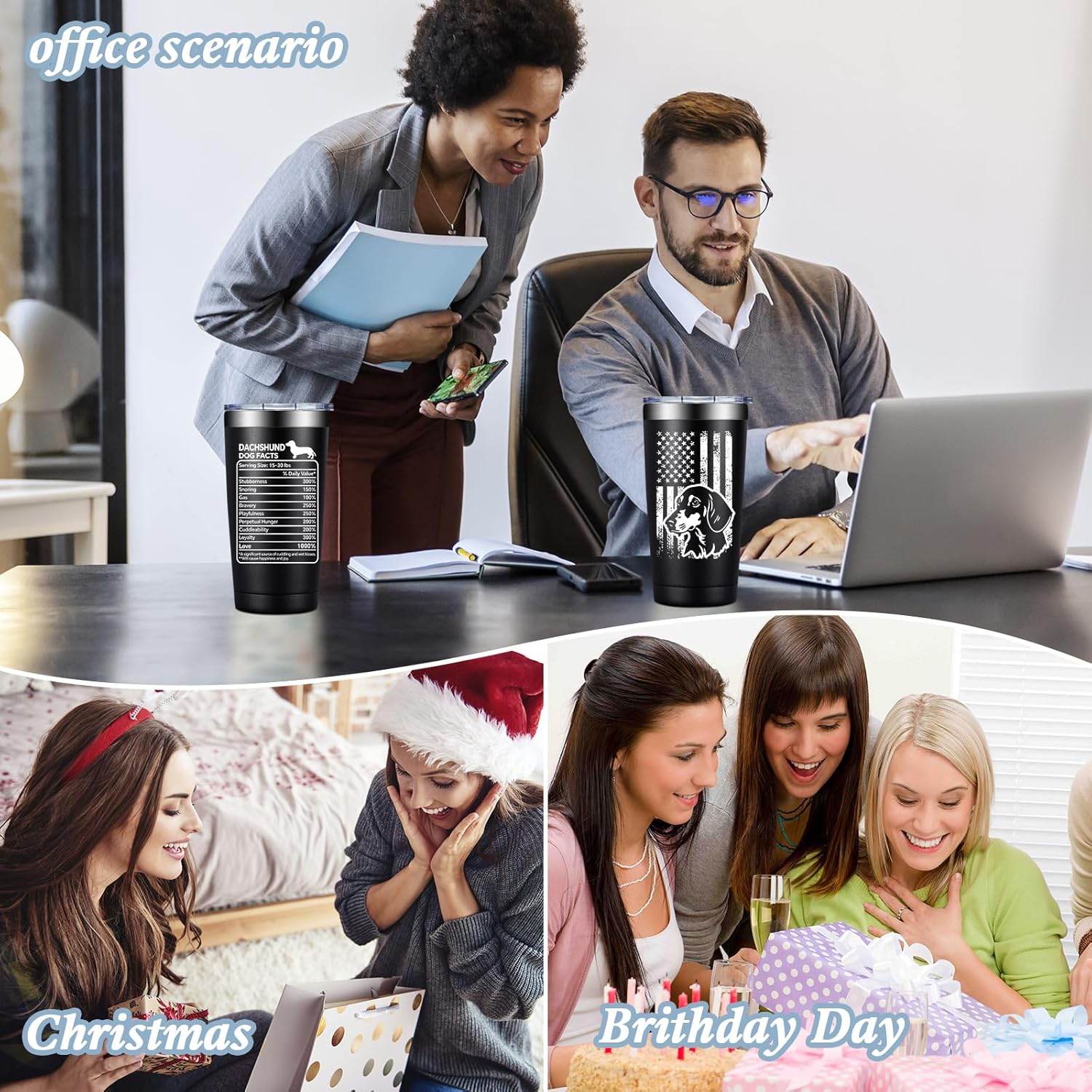 Dachshund Gifts for Women, Men - Weiner Dog Gifts for Women - Dachshund Dog Facts Tumbler Cup 20 oz - Image 8