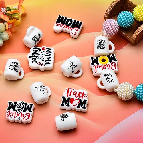 Miniatura 7 de 15 cuentas focales de silicona Blessed Mom Focal de silicona para bolígrafos de cuentas, personajes de girasol, mamá, cuentas focales de silicona