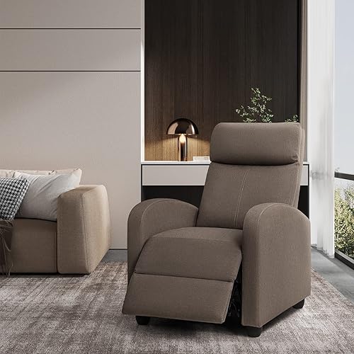 Miniatura 10 de JUMMICO Silla reclinable de masaje sillón reclinable asiento acolchado de piel sintética sillas reclinables ajustables para cine en casa individual