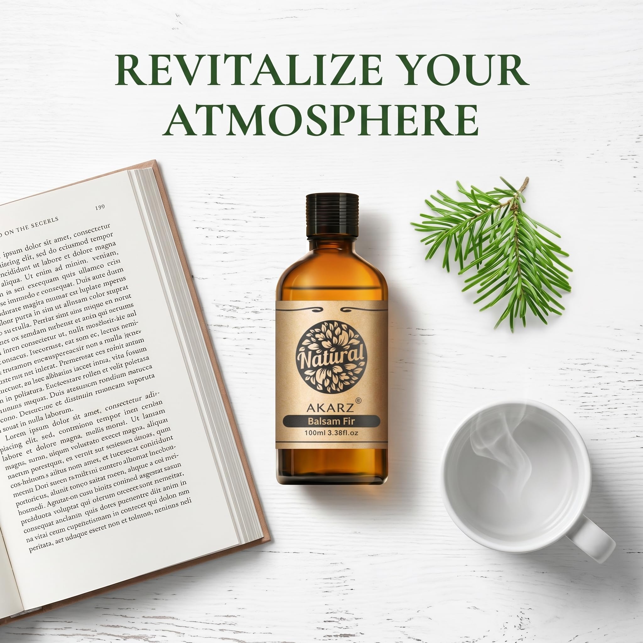 AKARZ 100ml Olejek esencjny z Jodły Balzamowej - Naturalny olejek aromatyczny do dyfuzorów, lamp aromatycznych i aromatów pomieszczeń