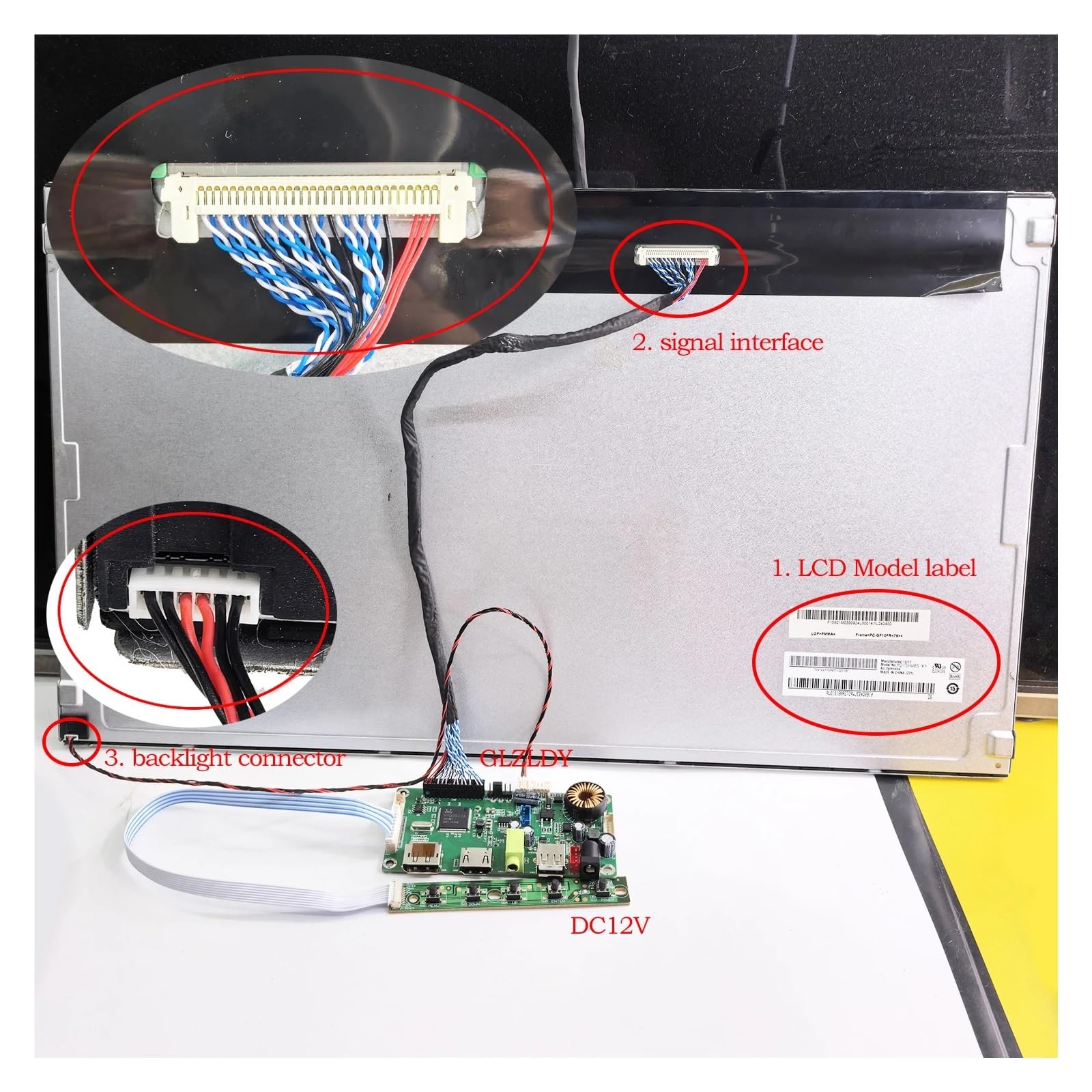 Kit Scheda Driver for Monitor LCD Kit Driver EDP | M215HAN01 M215HTN01 M215HW03 LM215WF3 LM230WF3 LM238WF1 Kit driver EDP USB LVDS DP 1920 * 1080 a 30 pin(HR215WU1 series)