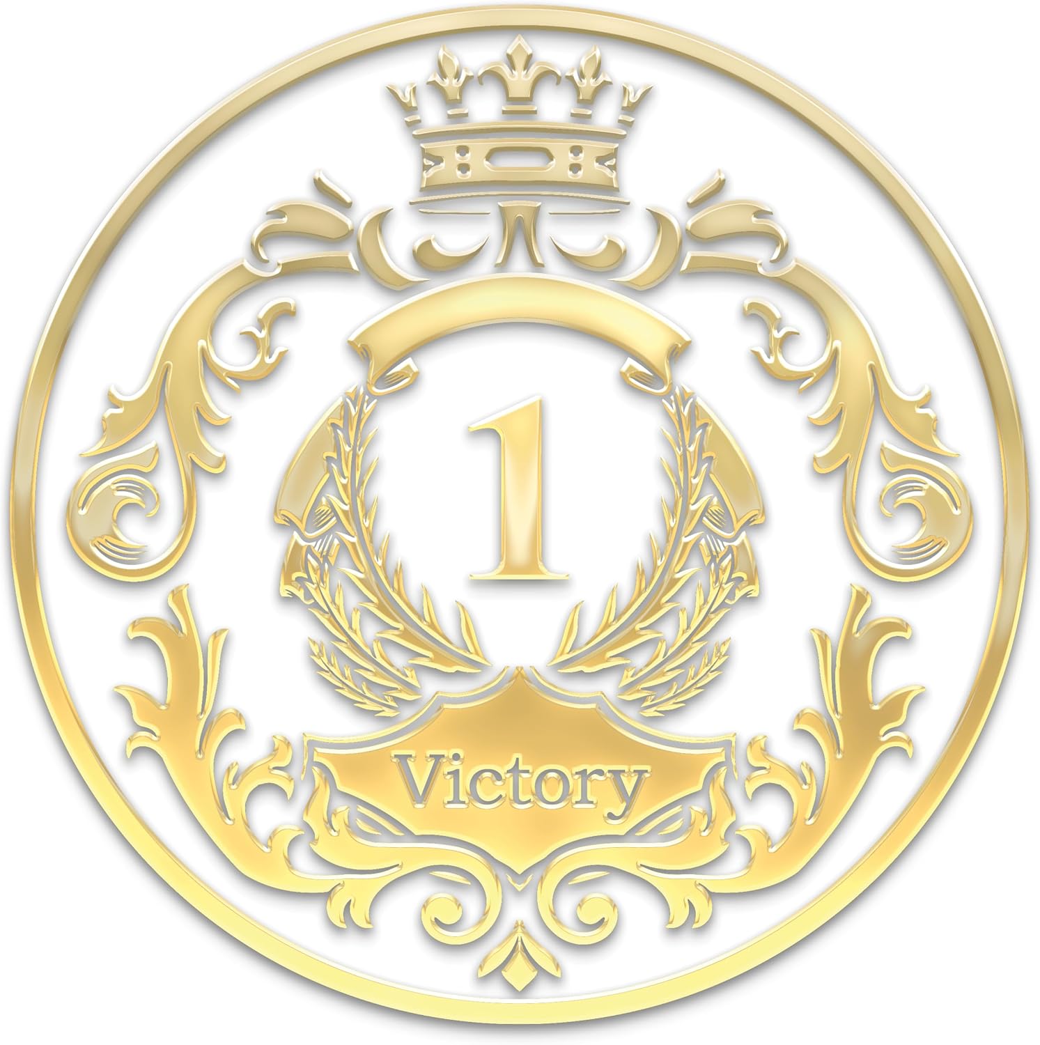 Galileo® The Victory Crown | Gold Plated | AA Coin | Alcoholic Anonymous Medallion | 1-30 Years Sobriety Coin | AA Gift | The Royal Collection (White, 1 Year)